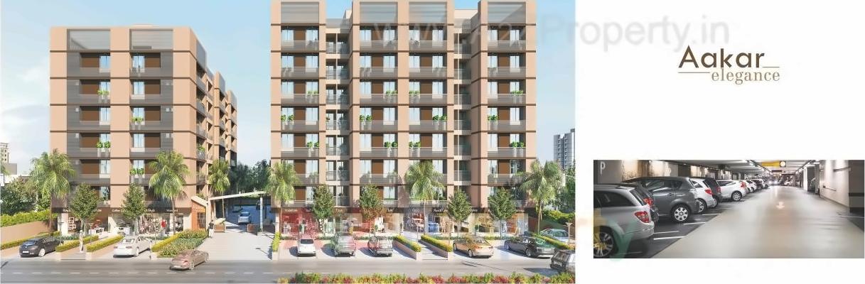 3D Elevation of real estate project Aakar Elegance located at Nagalpur, Mehsana, Gujarat