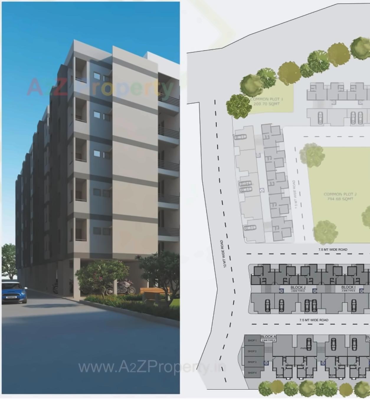 Layout of real estate project Aarush Heights located at Nagalpur, Mehsana, Gujarat