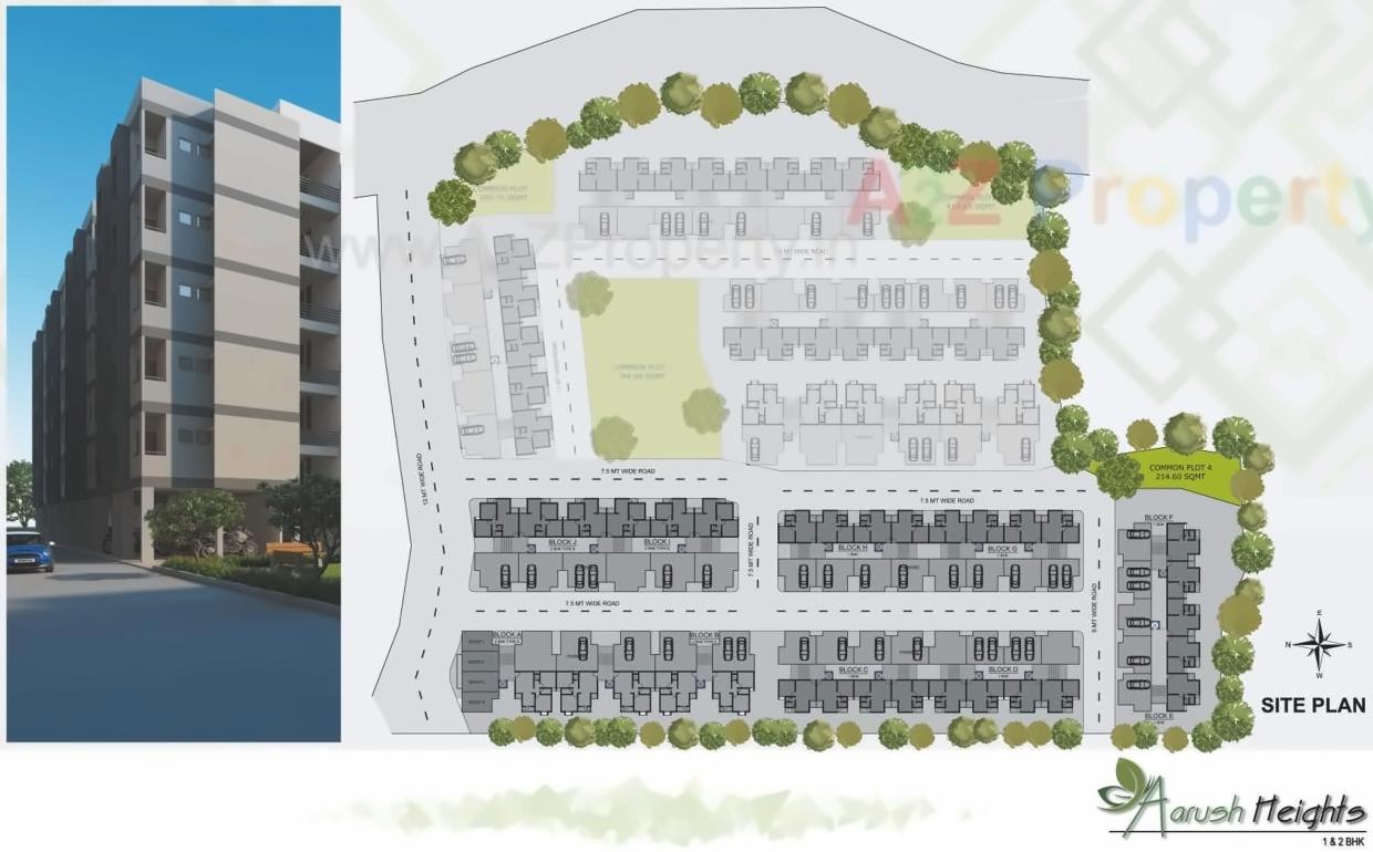 Layout of real estate project Aarush Heights located at Nagalpur, Mehsana, Gujarat
