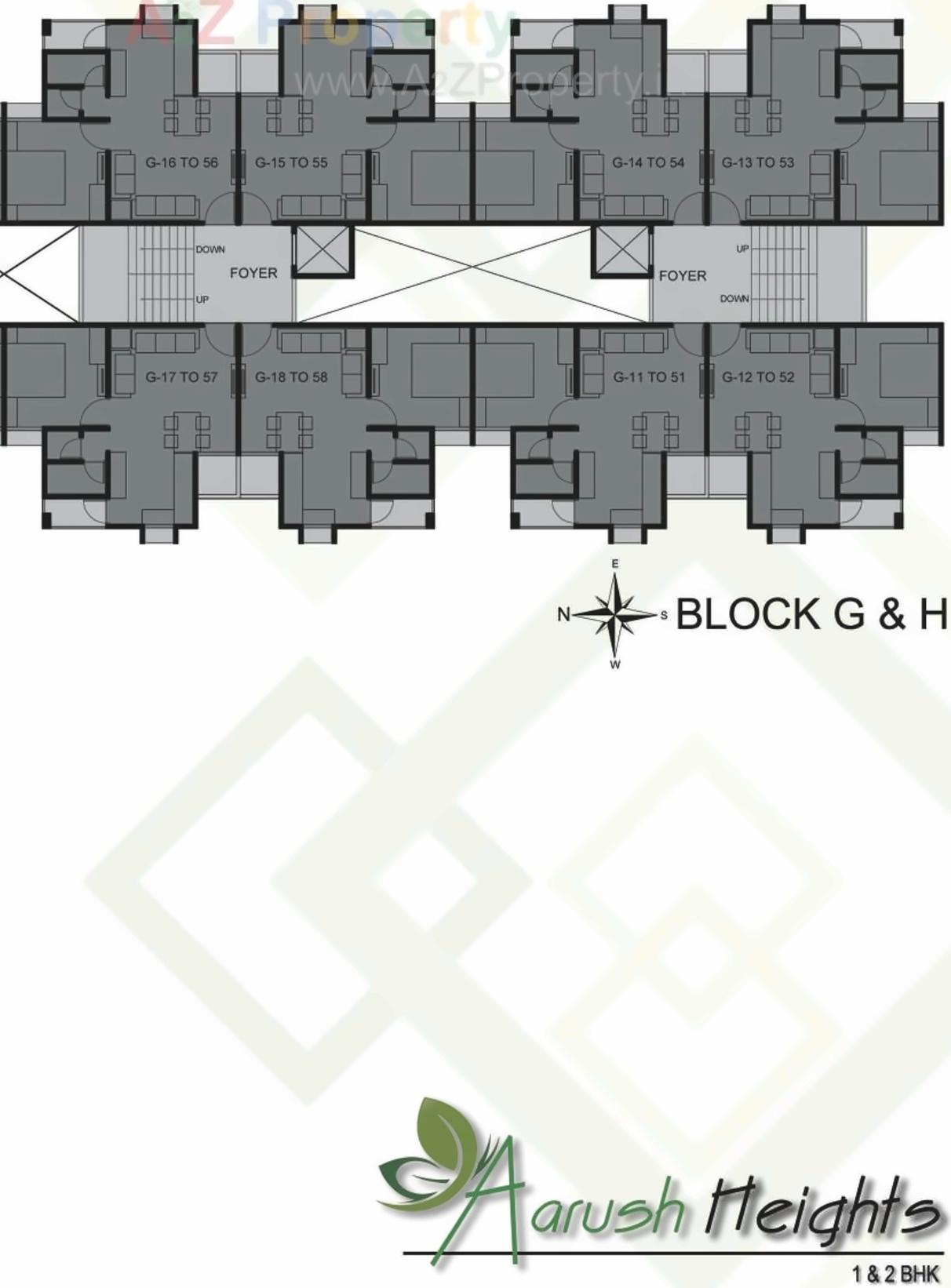 Layout of real estate project Aarush Heights located at Nagalpur, Mehsana, Gujarat