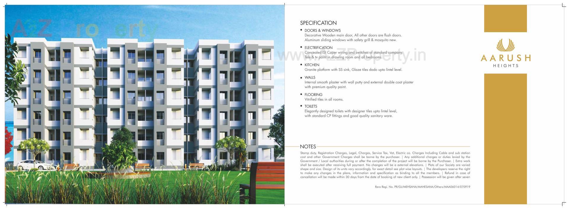 3D Elevation of real estate project Aarush Heights located at Mehsana, Mehsana, Gujarat