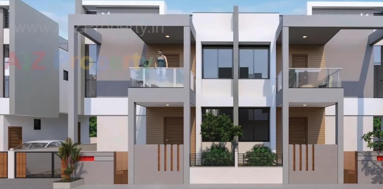 3D Elevation of real estate project Aastha Bungalows located at Kadi, Mehsana, Gujarat