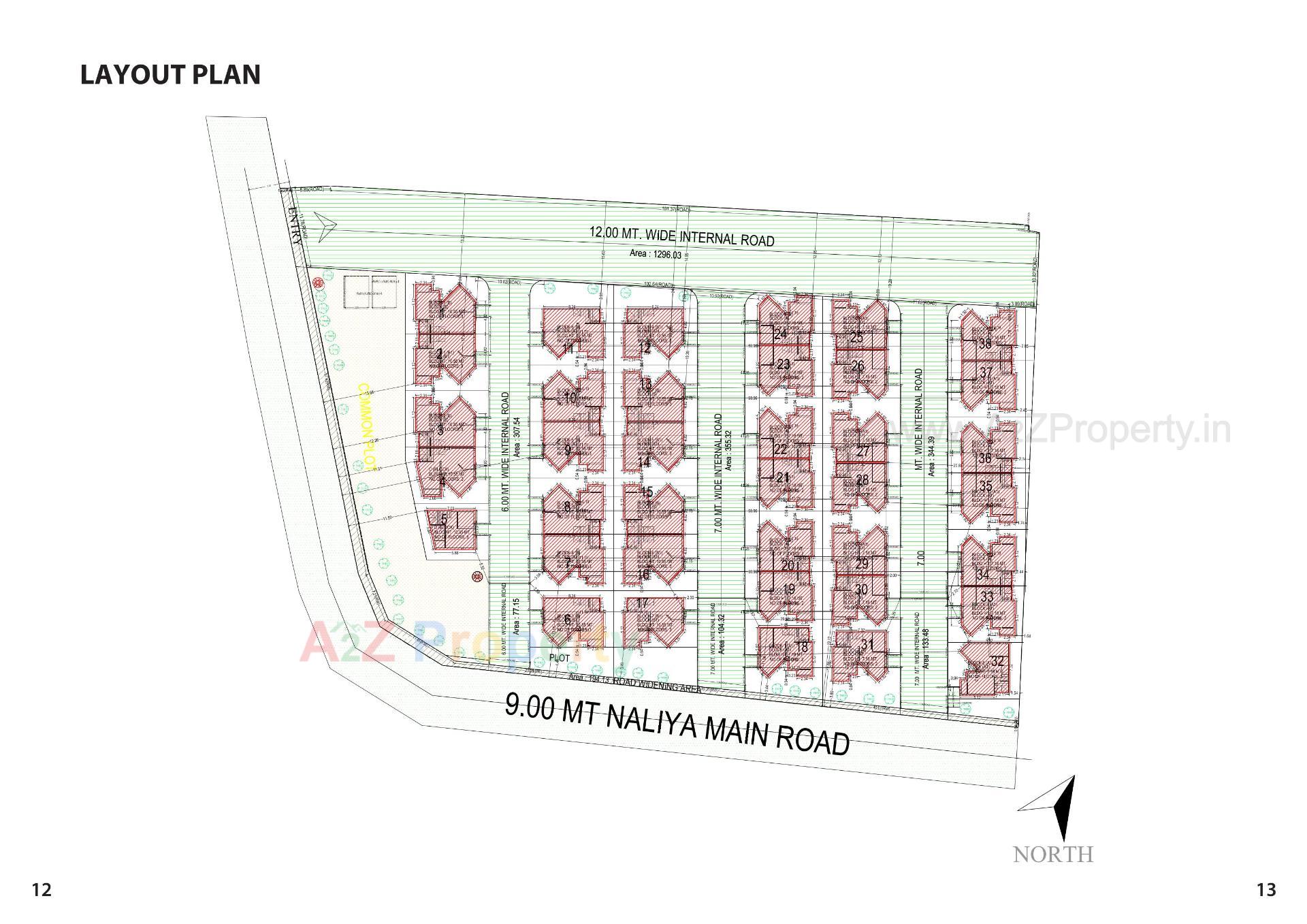 Layout of real estate project Aksharvilla Residency located at Mehsana, Mehsana, Gujarat