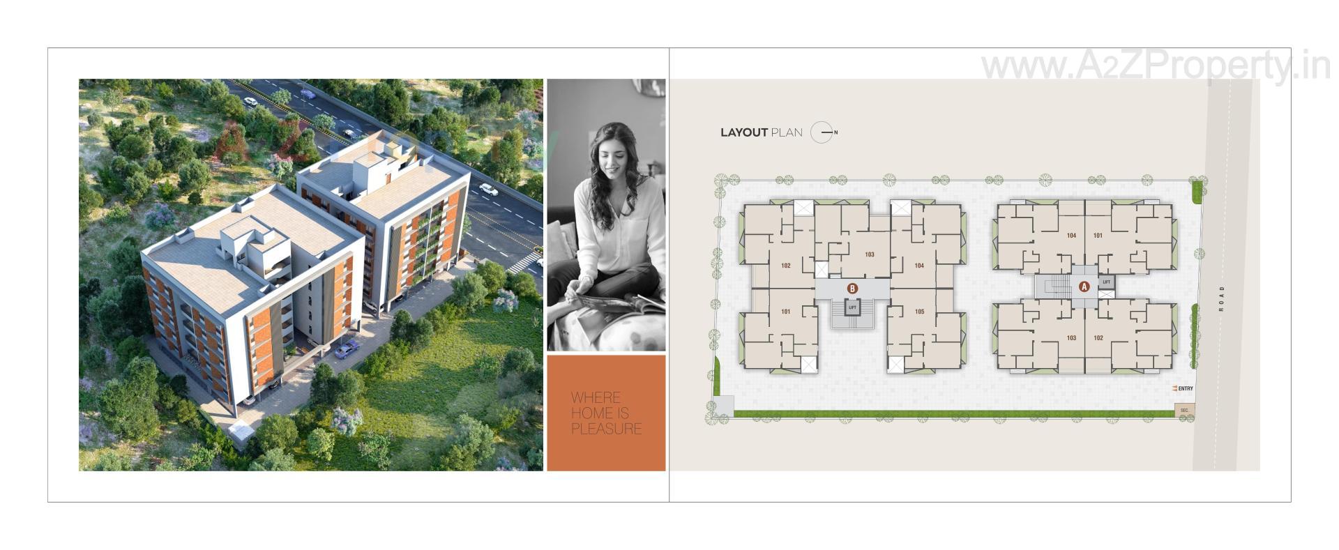 Layout of real estate project Amaya One located at Kadi, Mehsana, Gujarat