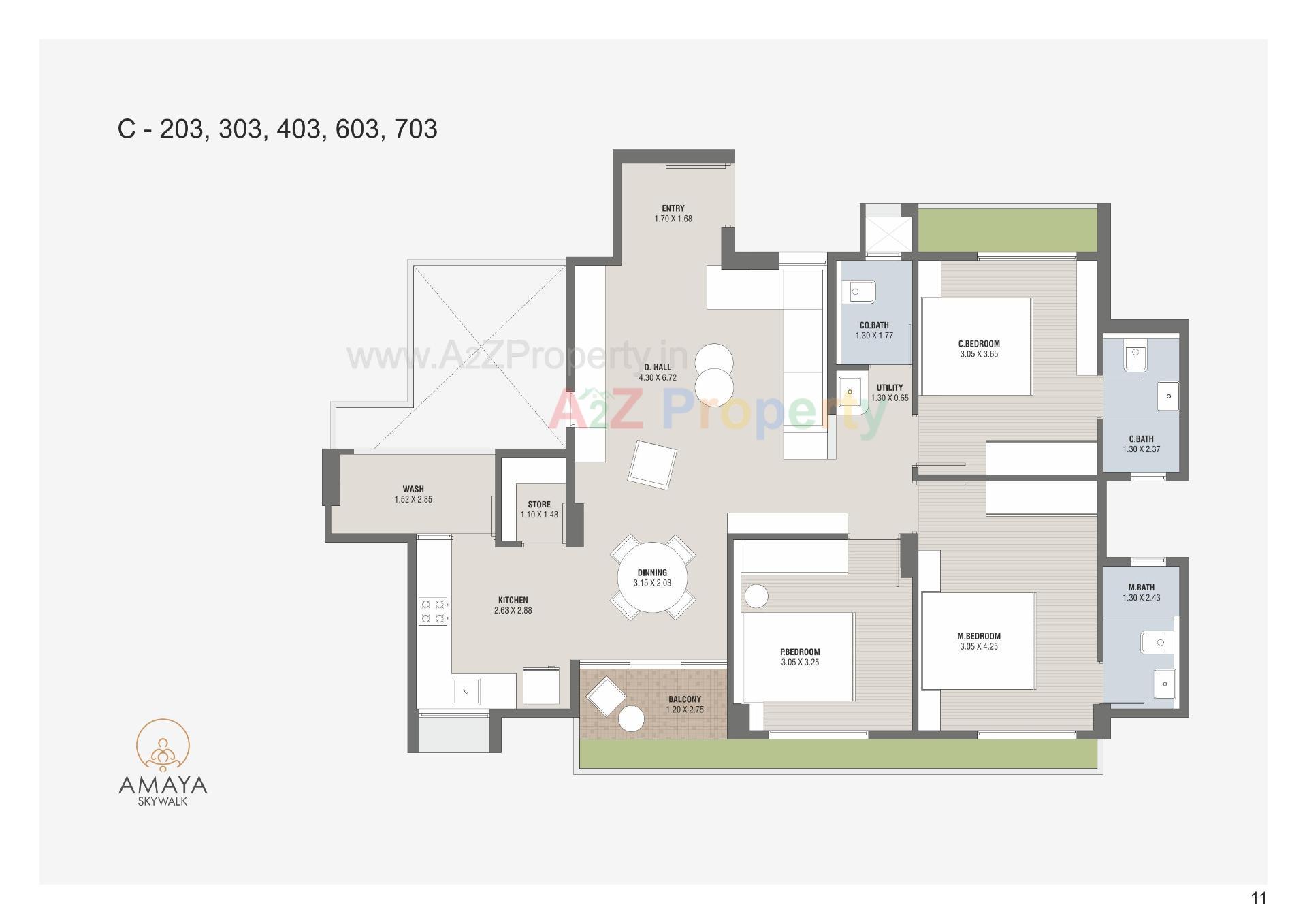 Layout of real estate project Amaya Skywalk located at Kadi, Mehsana, Gujarat