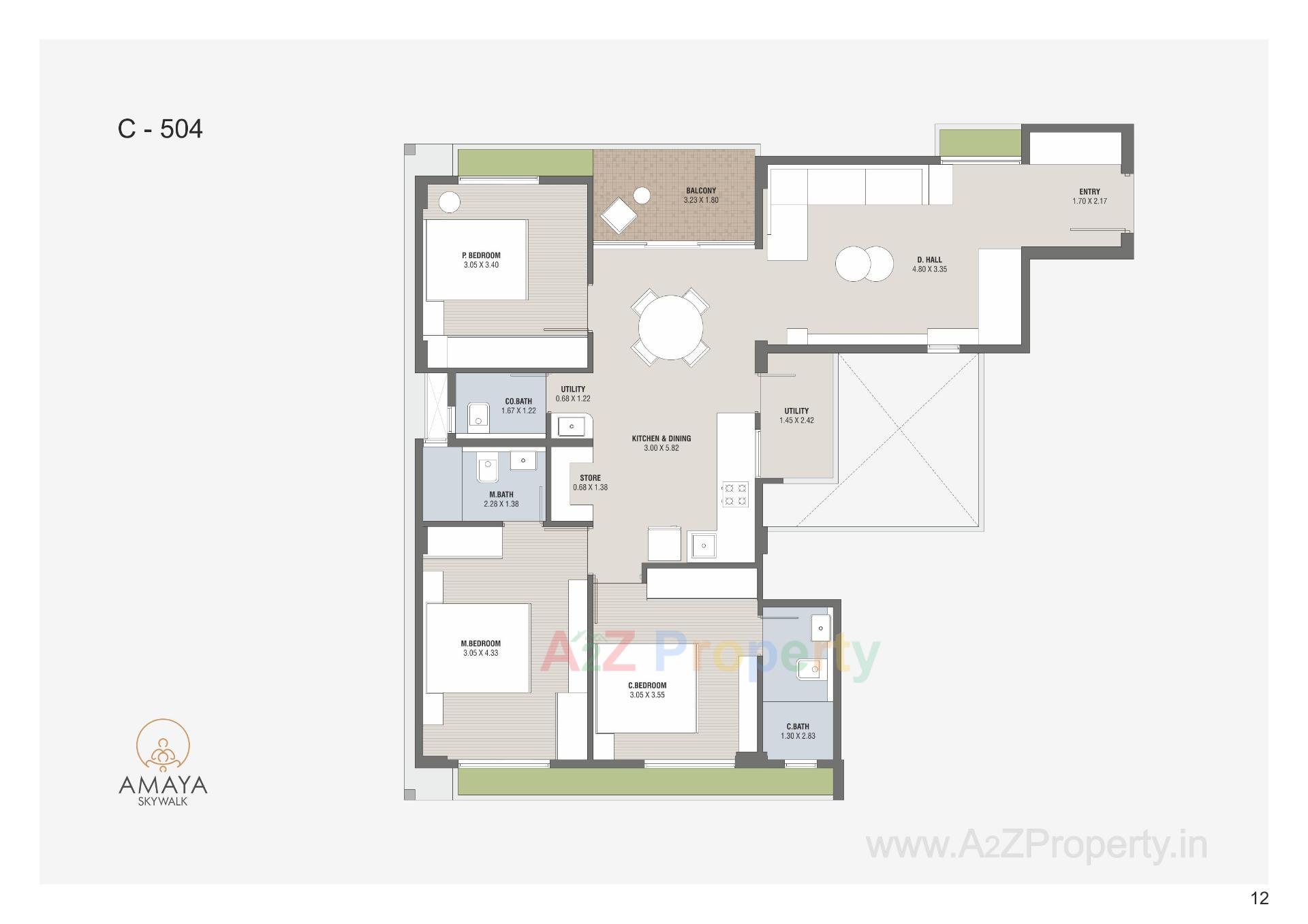 Layout of real estate project Amaya Skywalk located at Kadi, Mehsana, Gujarat