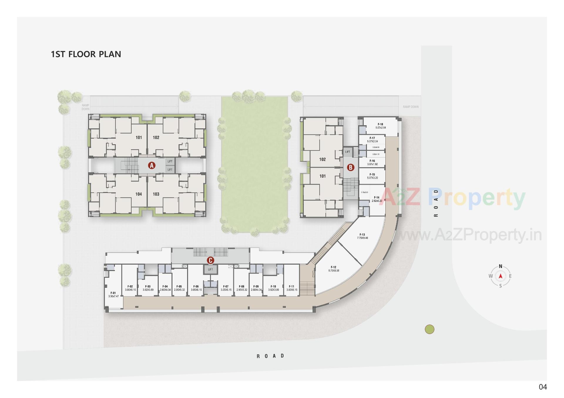 Layout of real estate project Amaya Skywalk located at Kadi, Mehsana, Gujarat