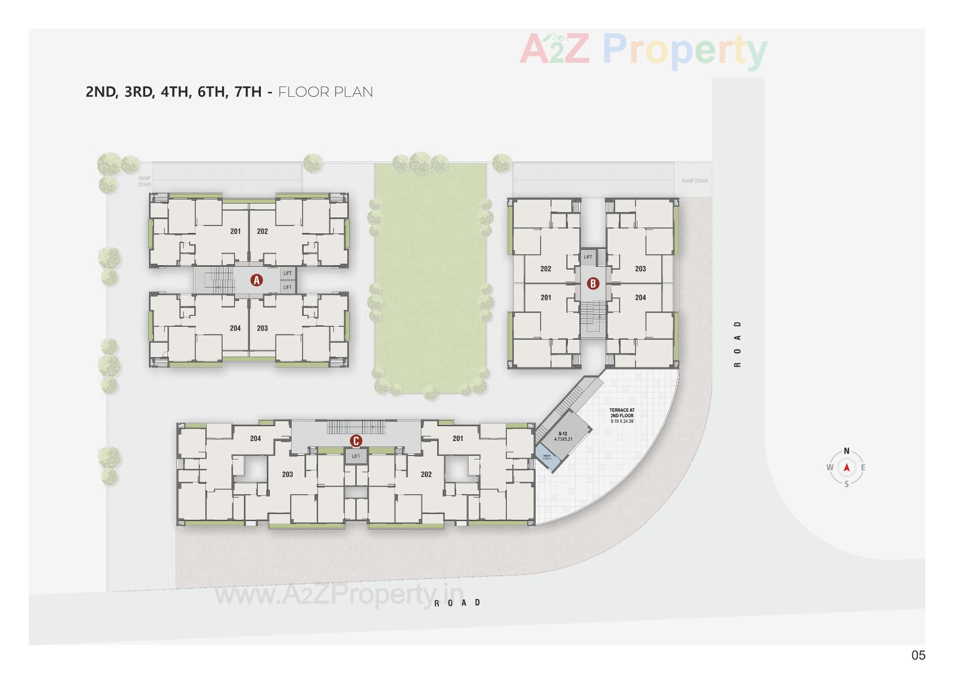 Layout of real estate project Amaya Skywalk located at Kadi, Mehsana, Gujarat