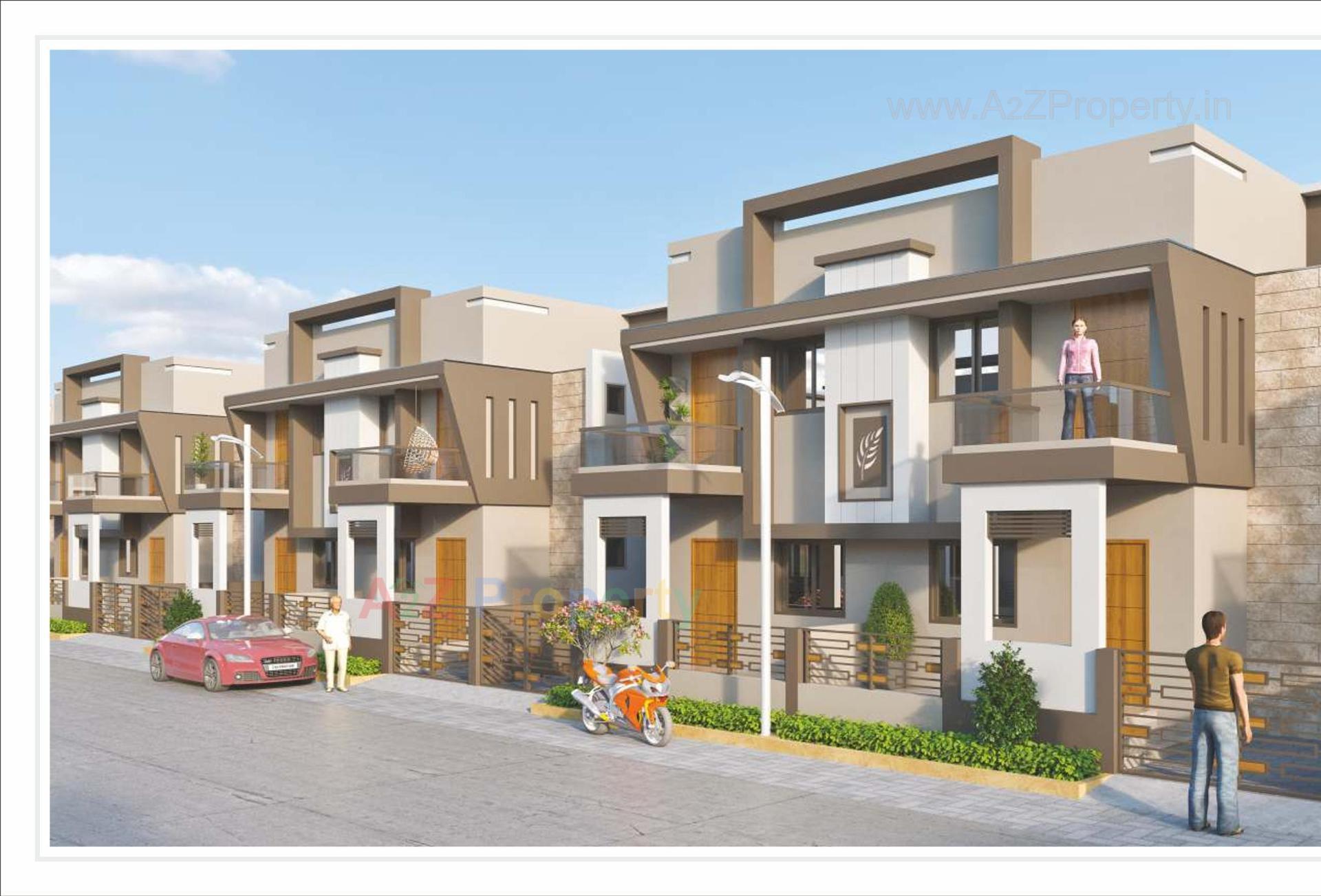 3D Elevation of real estate project Ananta Greens located at Kadi, Mehsana, Gujarat