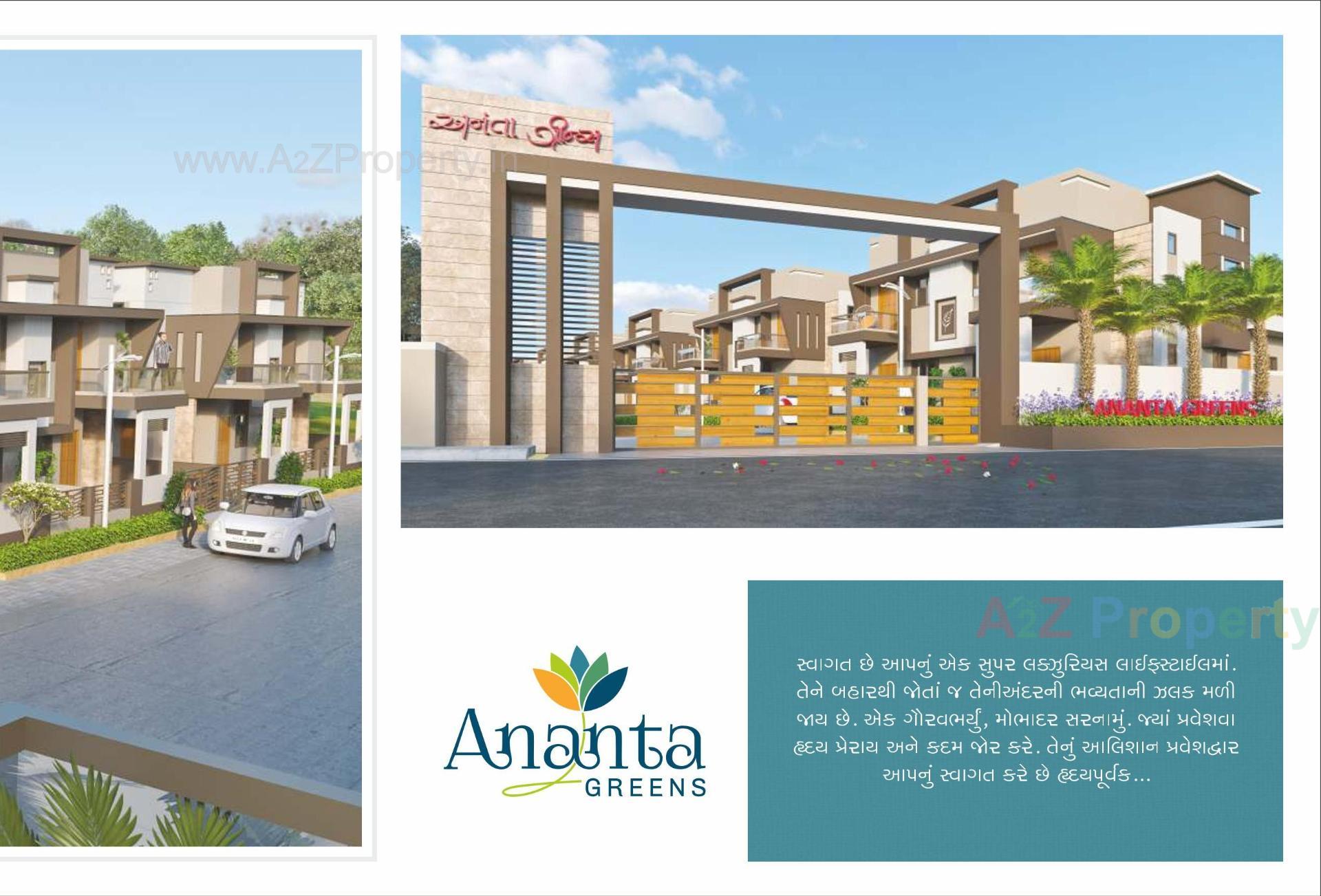 3D Elevation of real estate project Ananta Greens located at Kadi, Mehsana, Gujarat