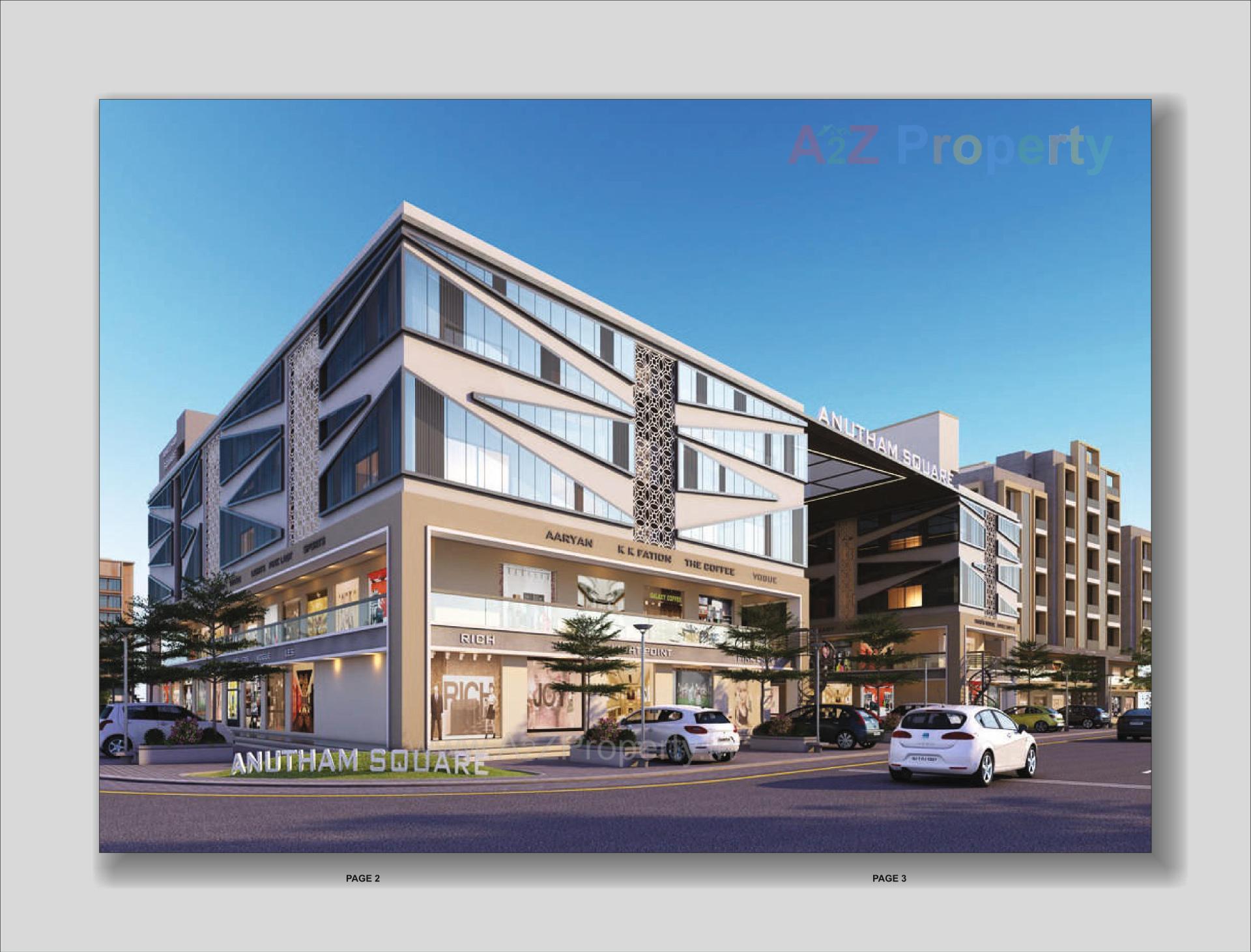 3D Elevation of real estate project Anutham Square located at Kadi, Mehsana, Gujarat