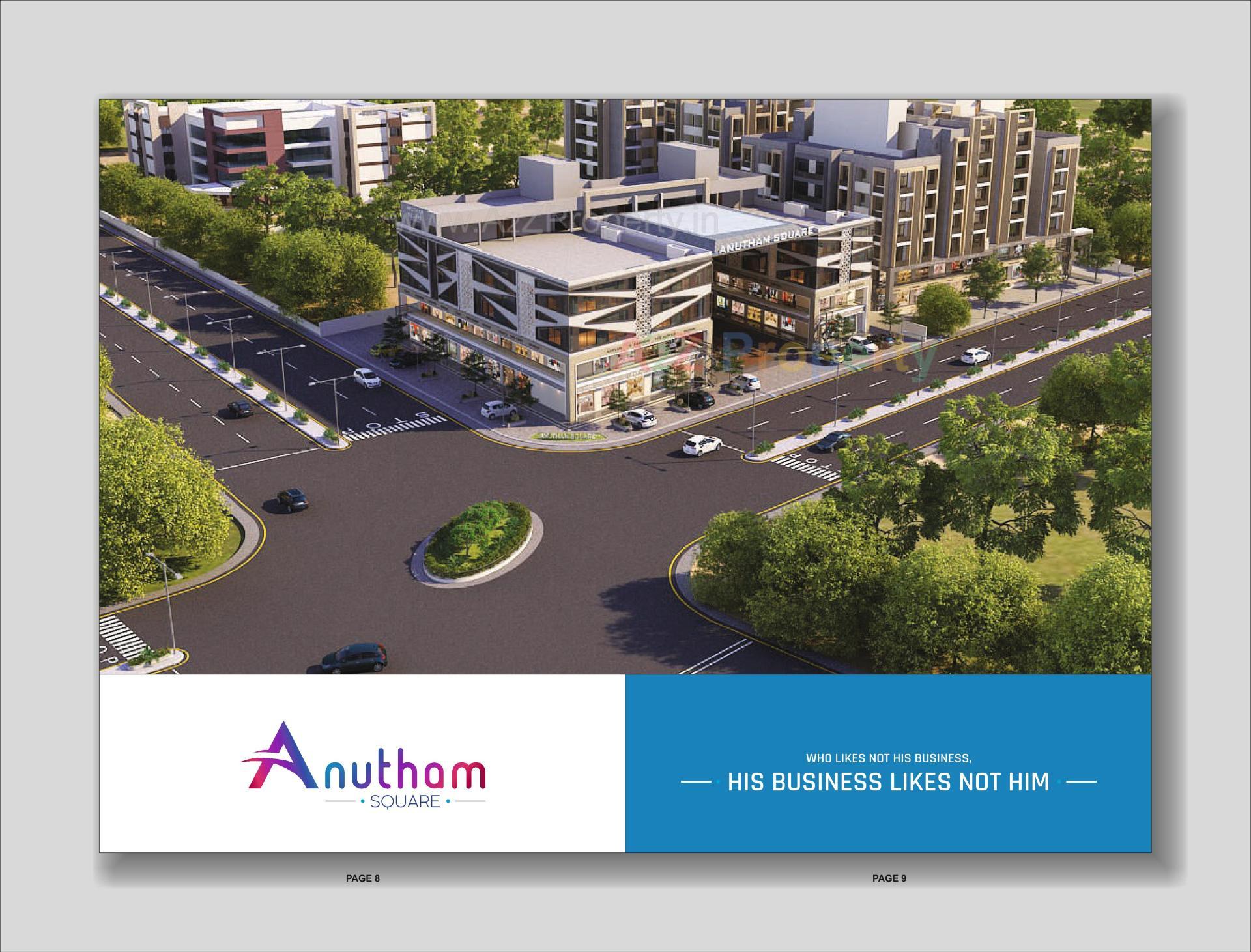 3D Elevation of real estate project Anutham Square located at Kadi, Mehsana, Gujarat