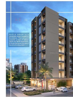 Elevation of real estate project Apple Door Apartment located at Nagalpur, Mehsana, Gujarat