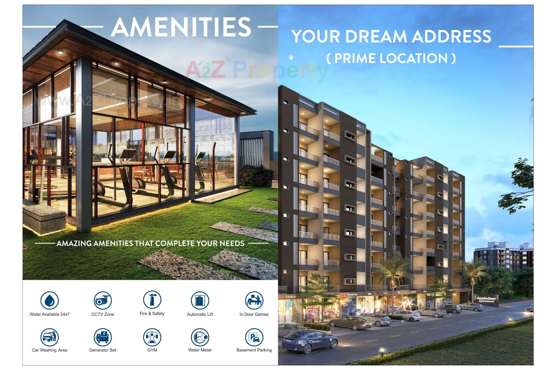 3D Elevation of real estate project Apple Door Apartment located at Nagalpur, Mehsana, Gujarat