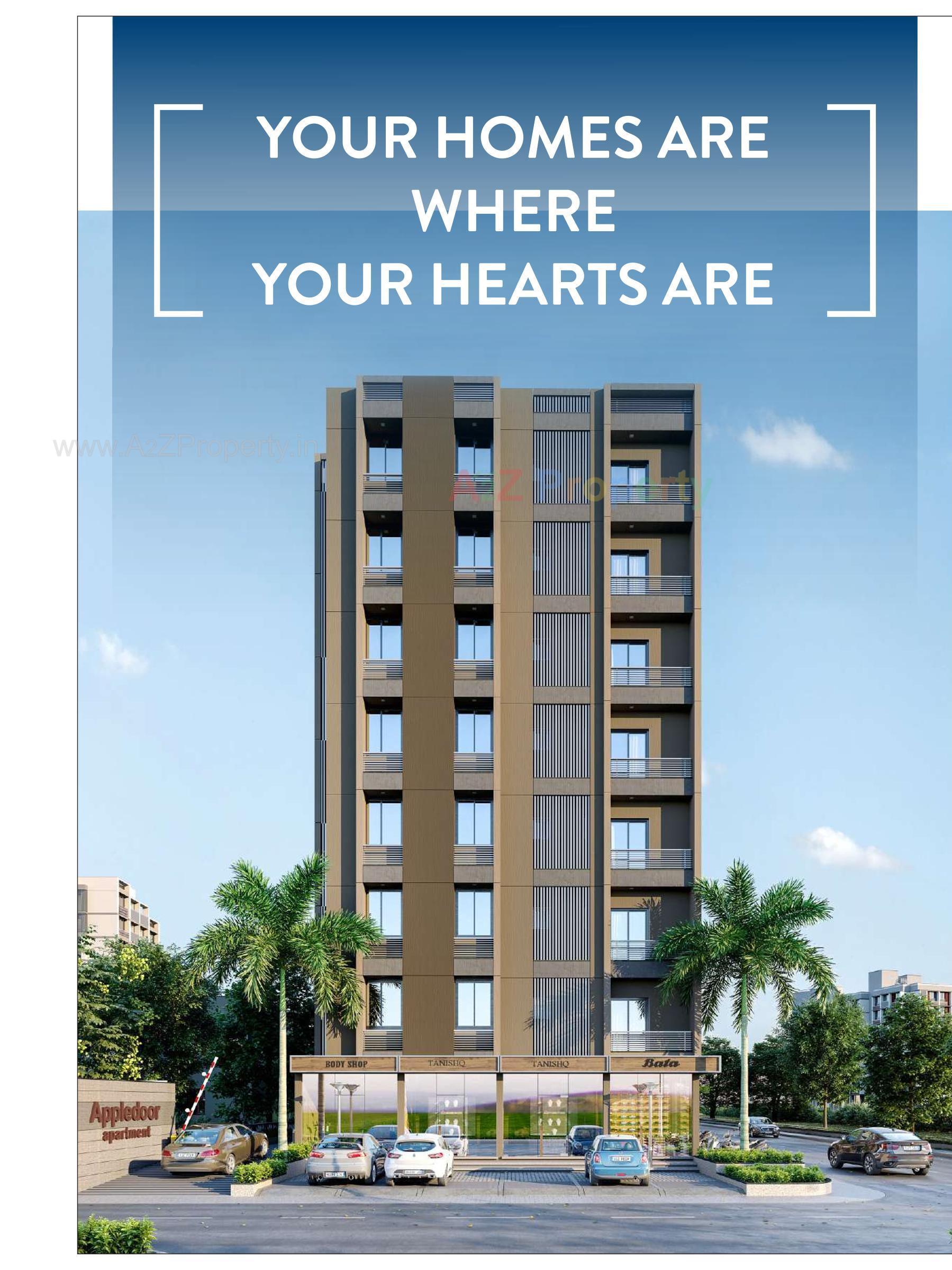 3D Elevation of real estate project Apple Door Apartment located at Nagalpur, Mehsana, Gujarat