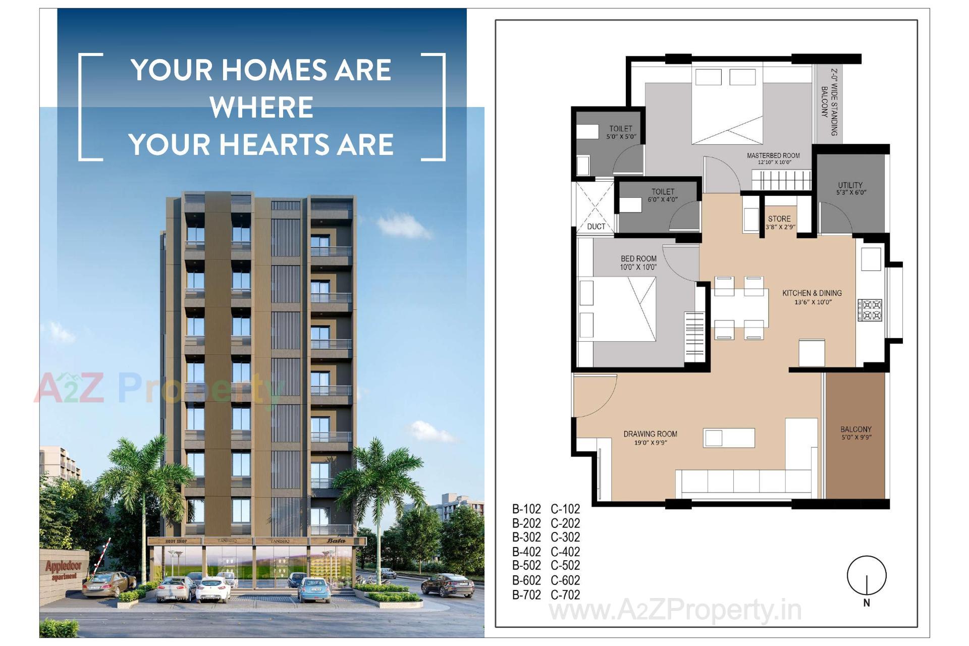 Layout of real estate project Apple Door Apartment located at Nagalpur, Mehsana, Gujarat