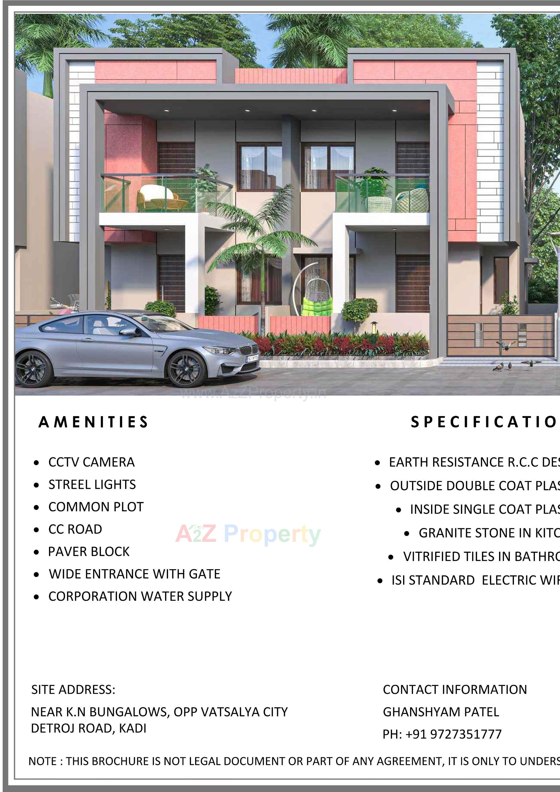 3D Elevation of real estate project Bajrang Homes located at Kadi, Mehsana, Gujarat