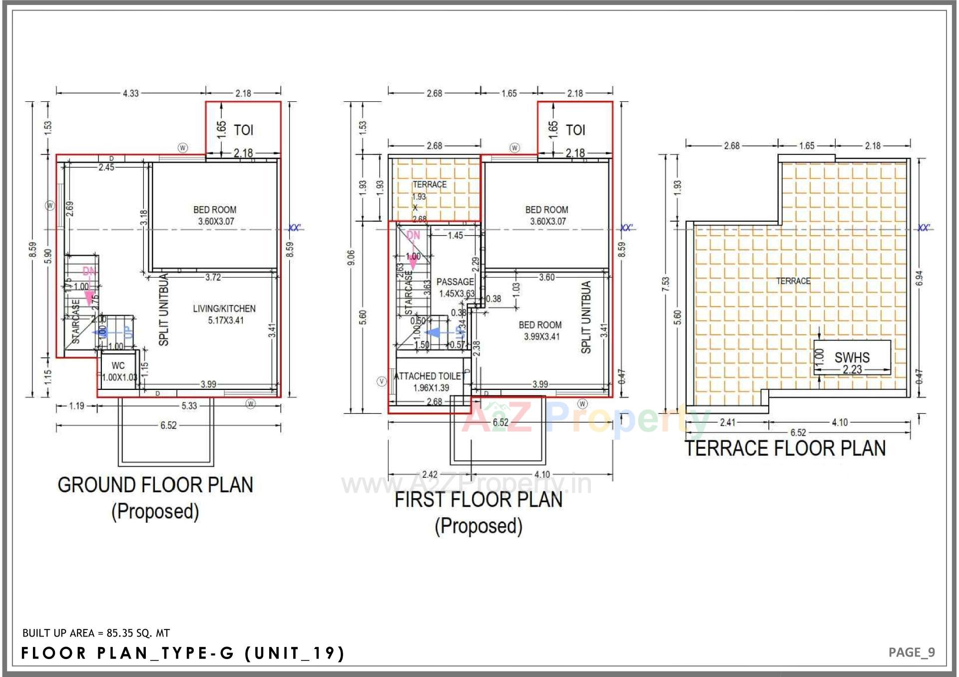 Layout of real estate project Bajrang Homes located at Kadi, Mehsana, Gujarat