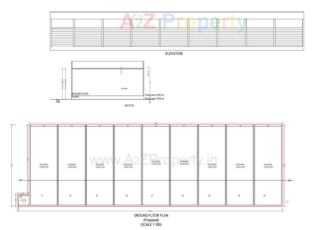 Layout of real estate project Ganesh Plaza located at Kadi, Mehsana, Gujarat