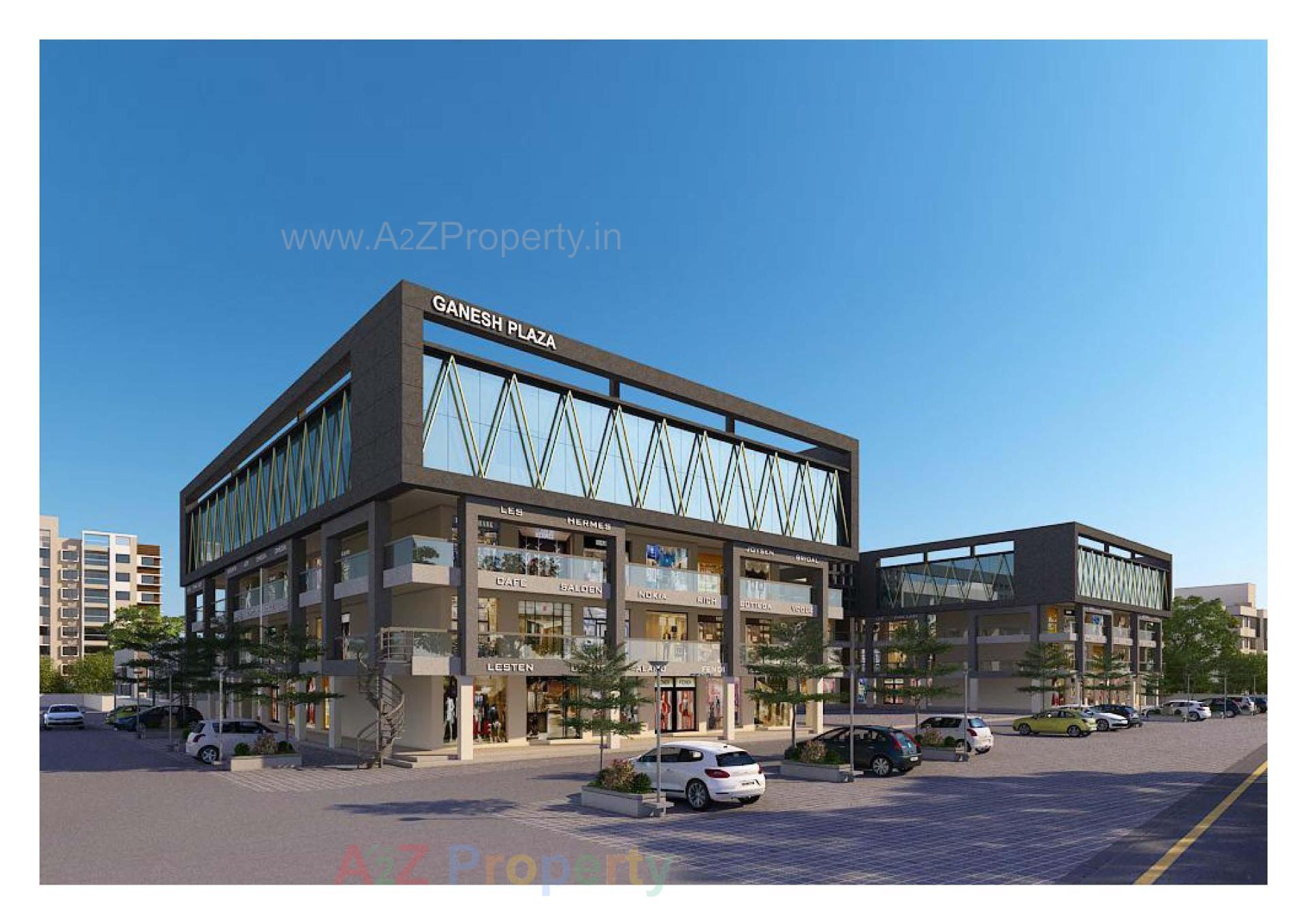 3D Elevation of real estate project Ganesh Plaza located at Kadi, Mehsana, Gujarat