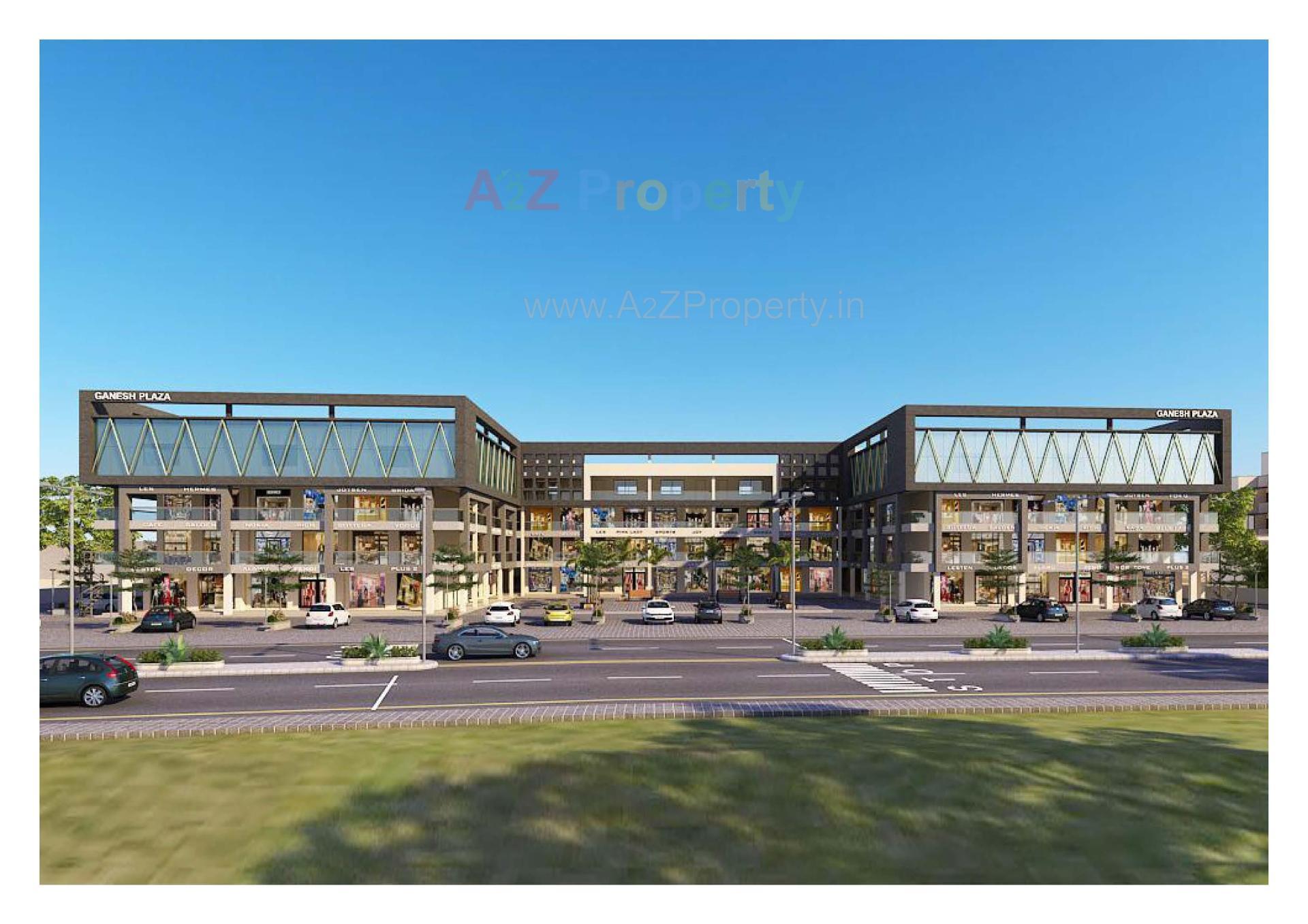 3D Elevation of real estate project Ganesh Plaza located at Kadi, Mehsana, Gujarat