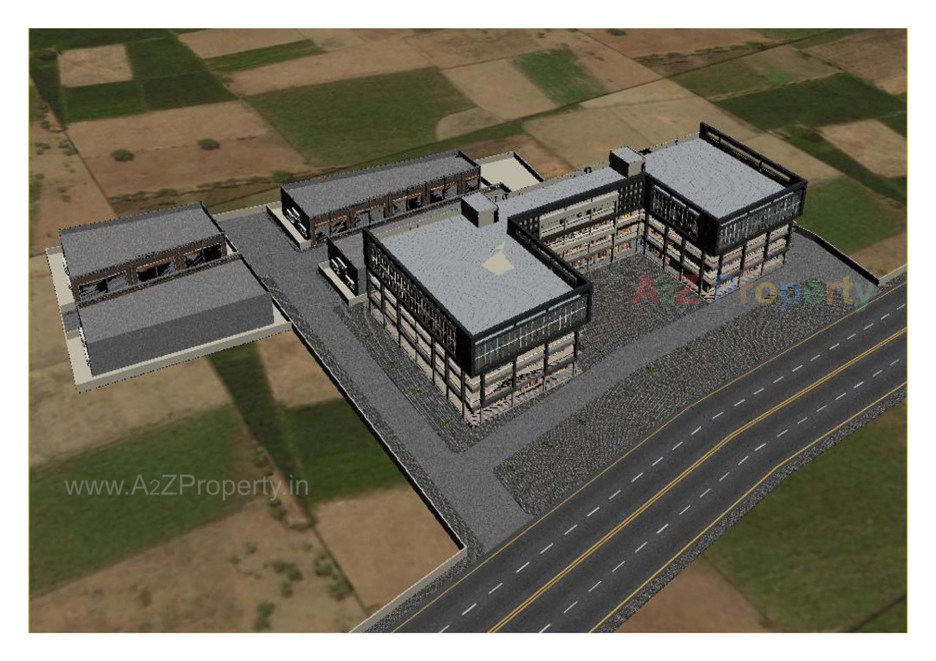 3D Elevation of real estate project Ganesh Plaza located at Kadi, Mehsana, Gujarat