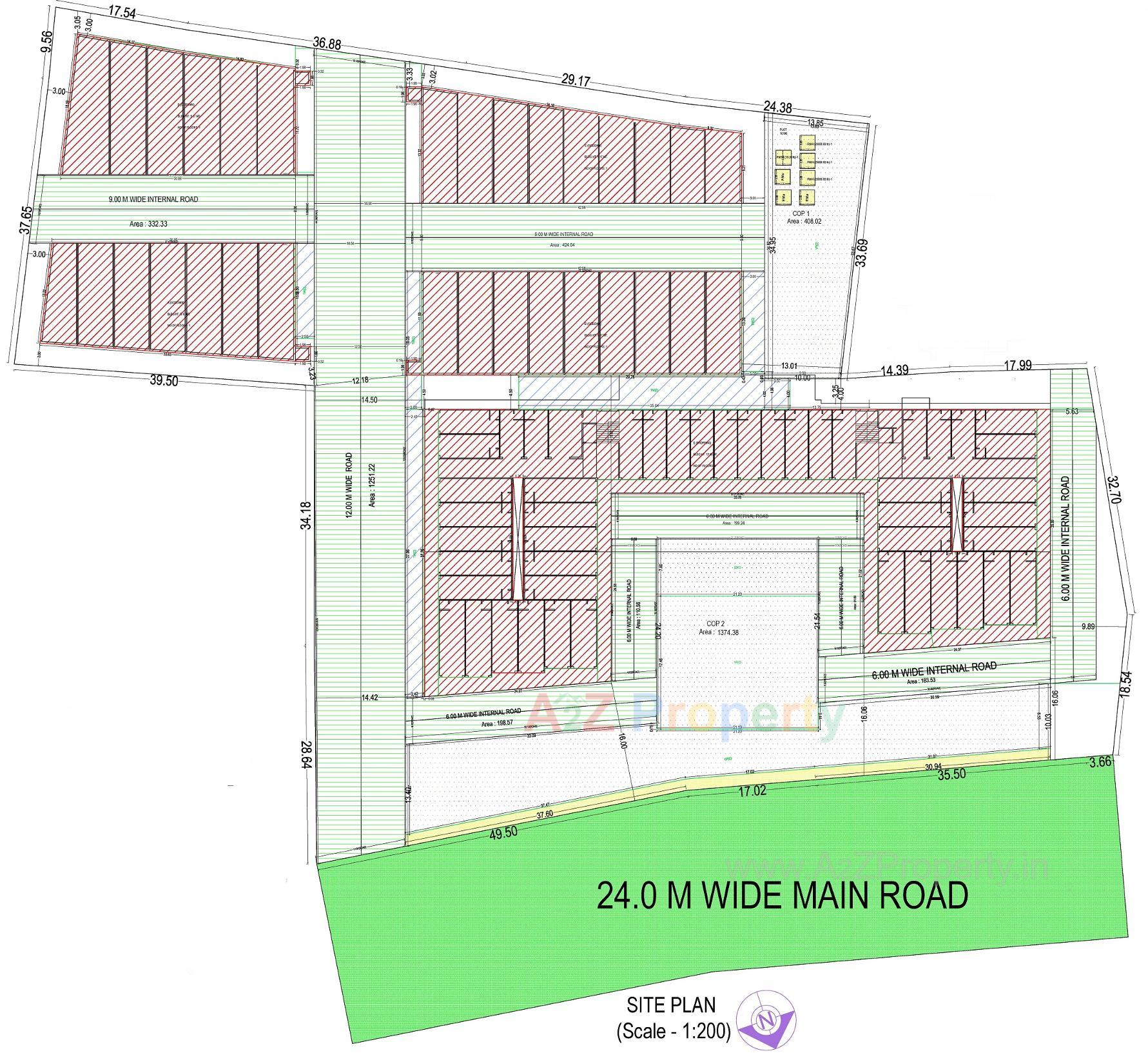 Layout of real estate project Ganesh Plaza located at Kadi, Mehsana, Gujarat