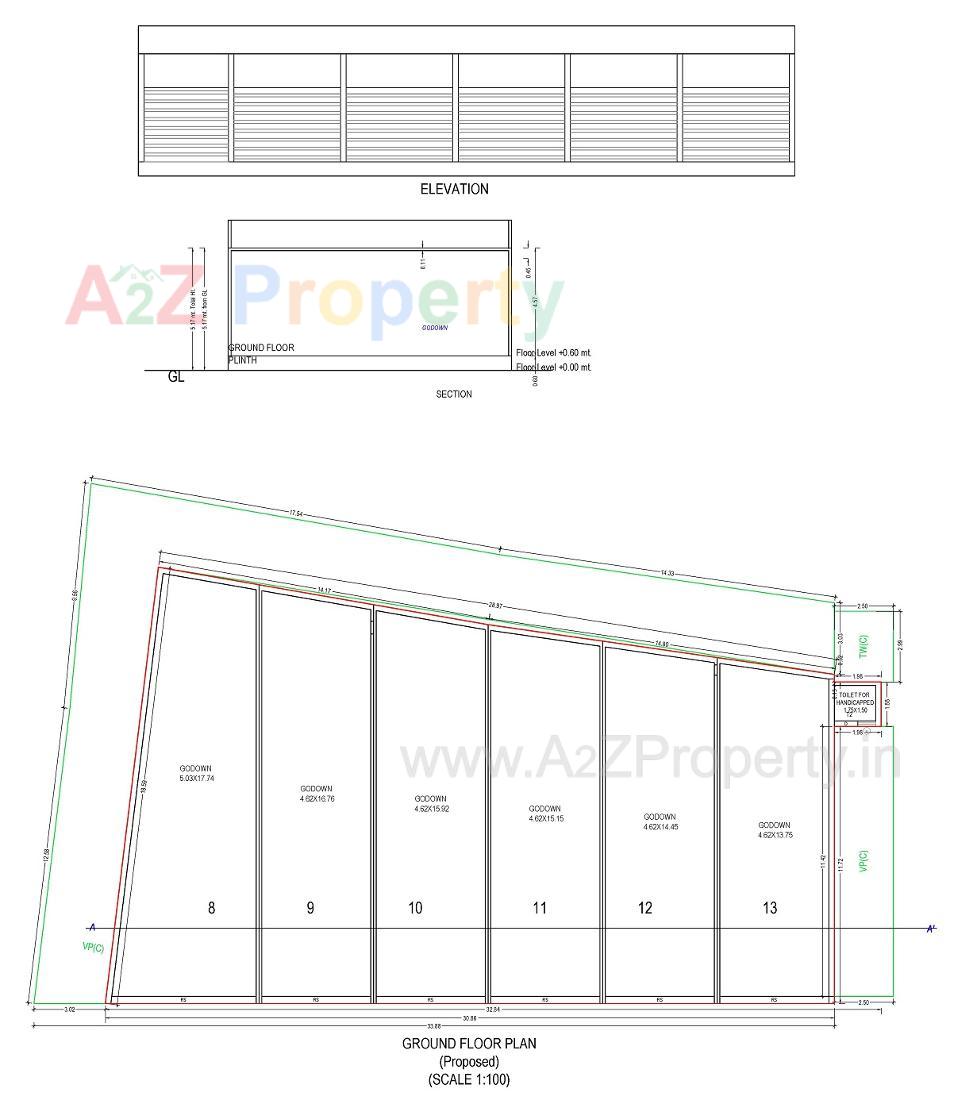 Layout of real estate project Ganesh Plaza located at Kadi, Mehsana, Gujarat