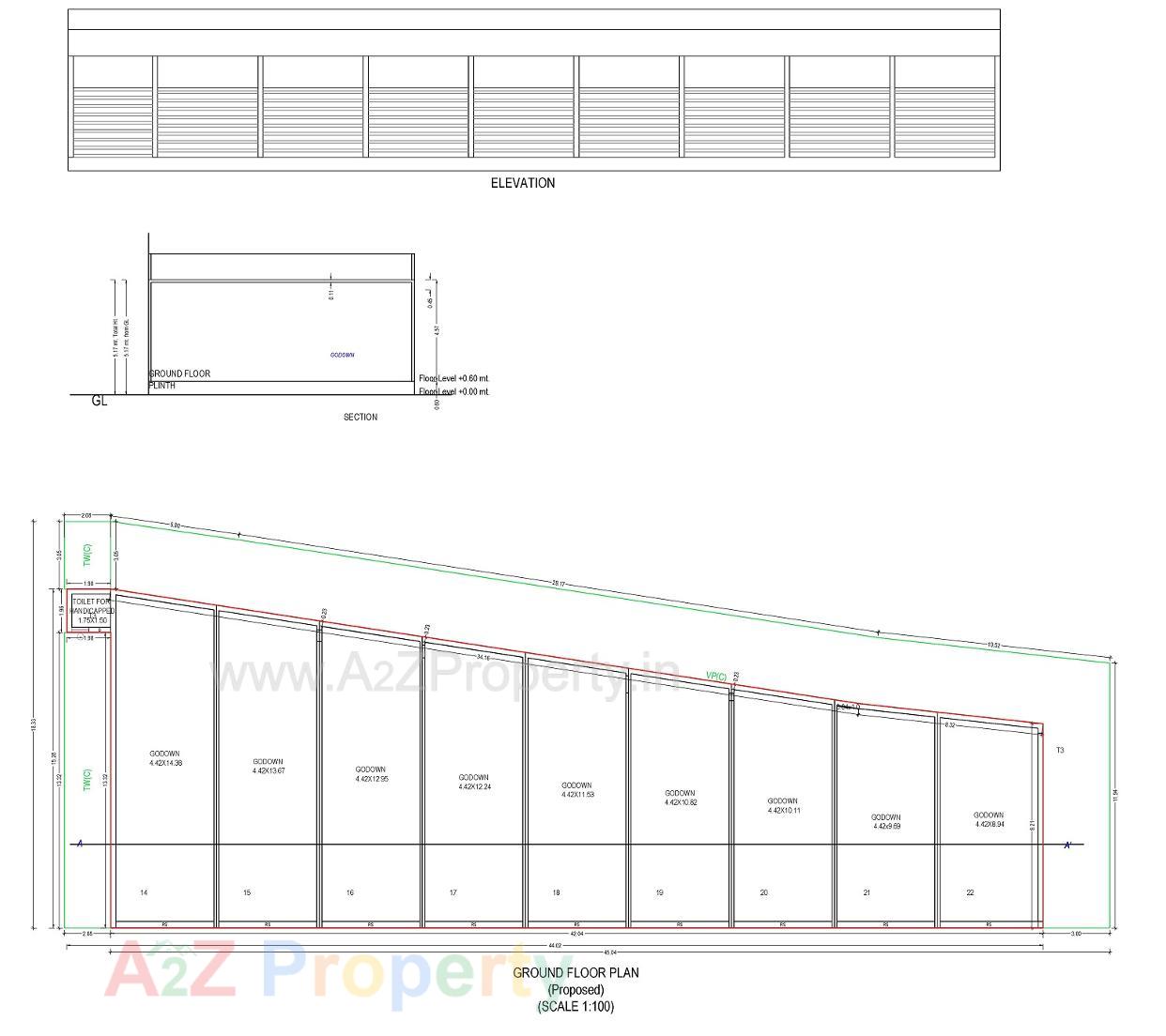 Layout of real estate project Ganesh Plaza located at Kadi, Mehsana, Gujarat