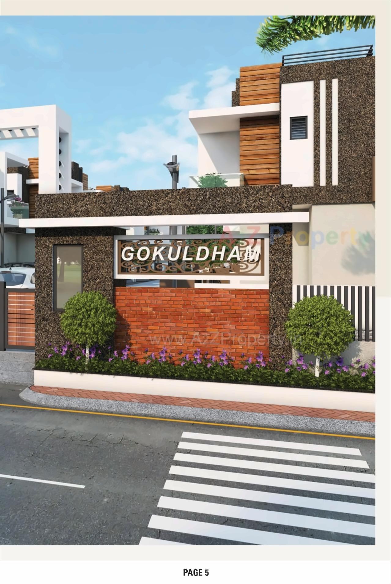 3D Elevation of real estate project Gokuldham Bungalows located at Mehsana, Mehsana, Gujarat