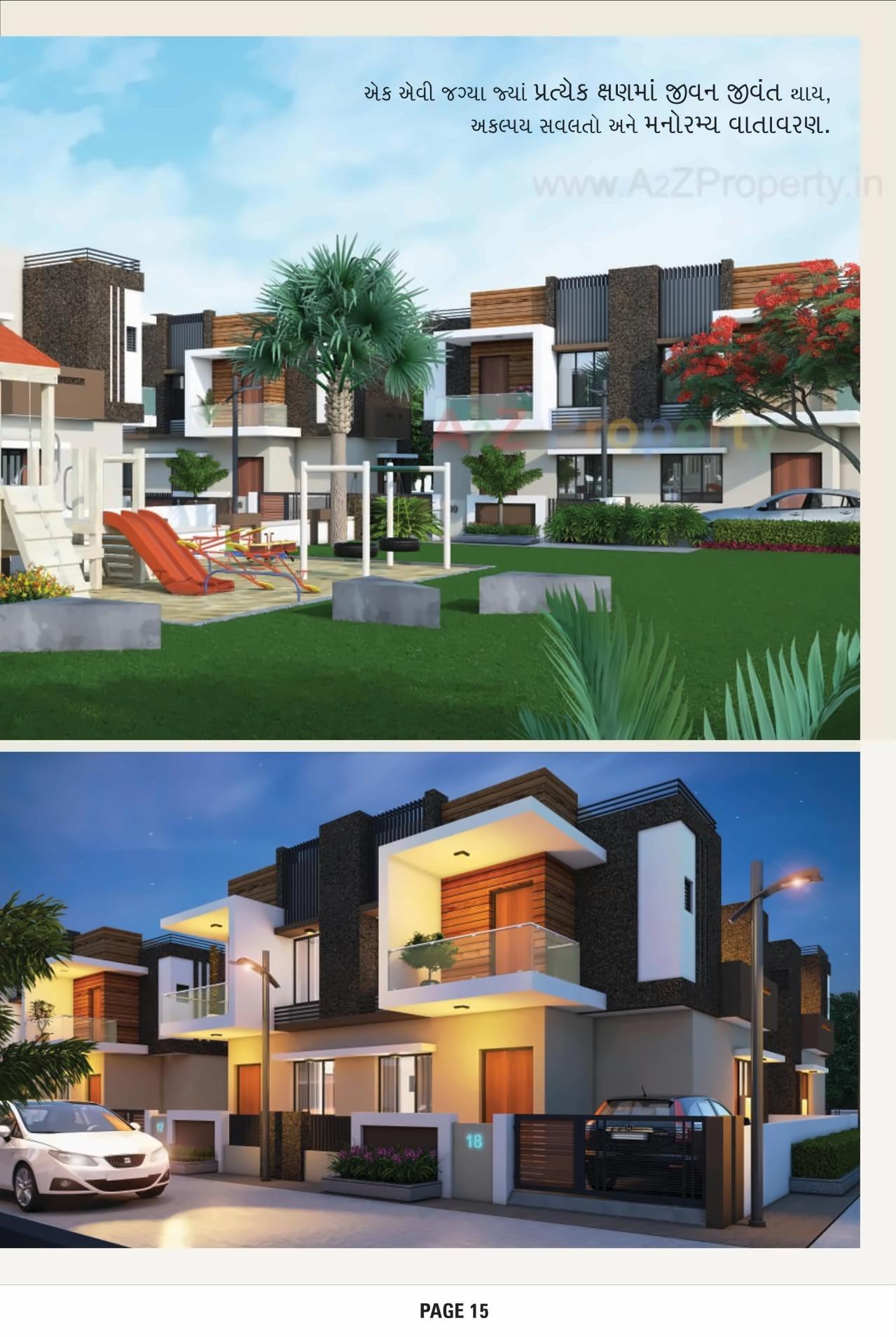 3D Elevation of real estate project Gokuldham Bungalows located at Mehsana, Mehsana, Gujarat