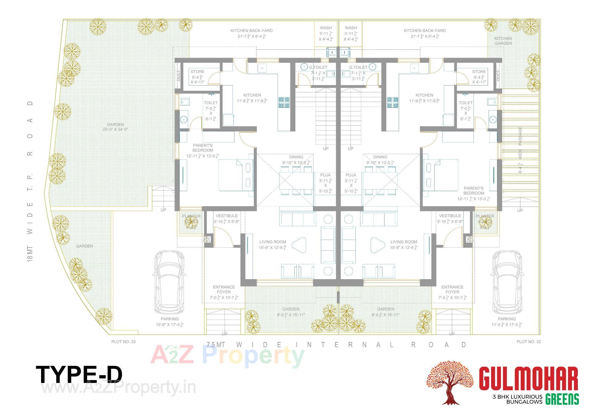 Layout of real estate project Gulmohar Greens located at Kadi, Mehsana, Gujarat