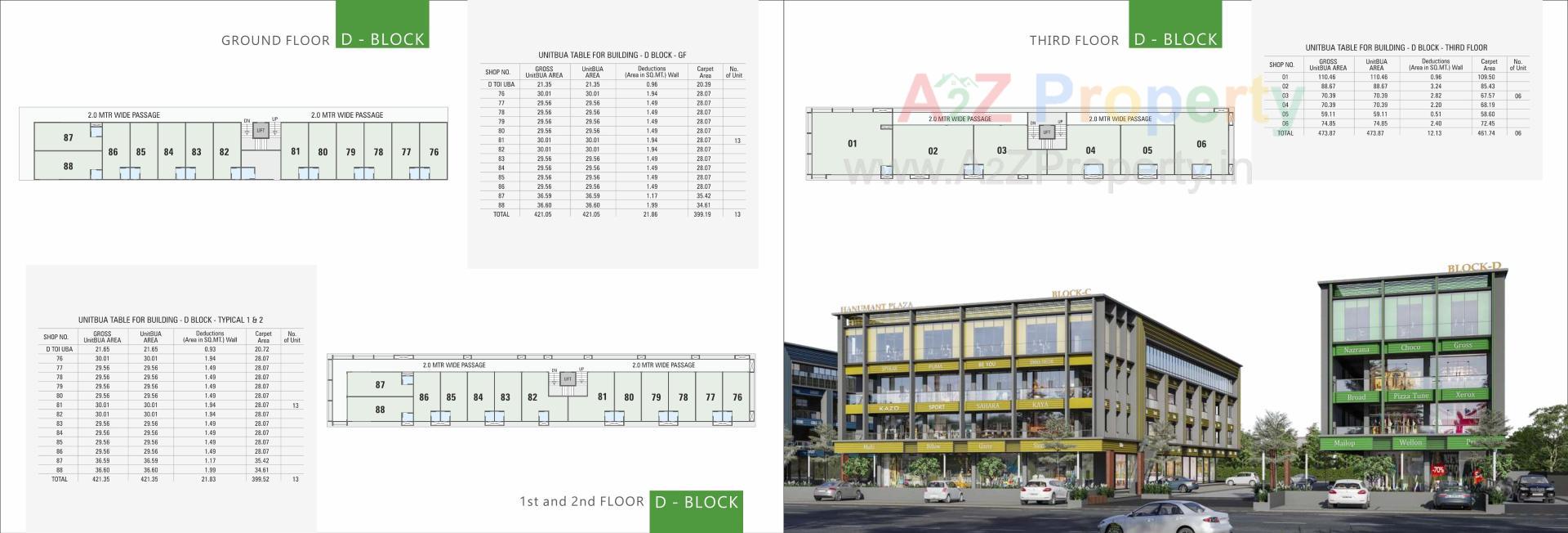Layout of real estate project Hanumant Plaza located at Kadi, Mehsana, Gujarat