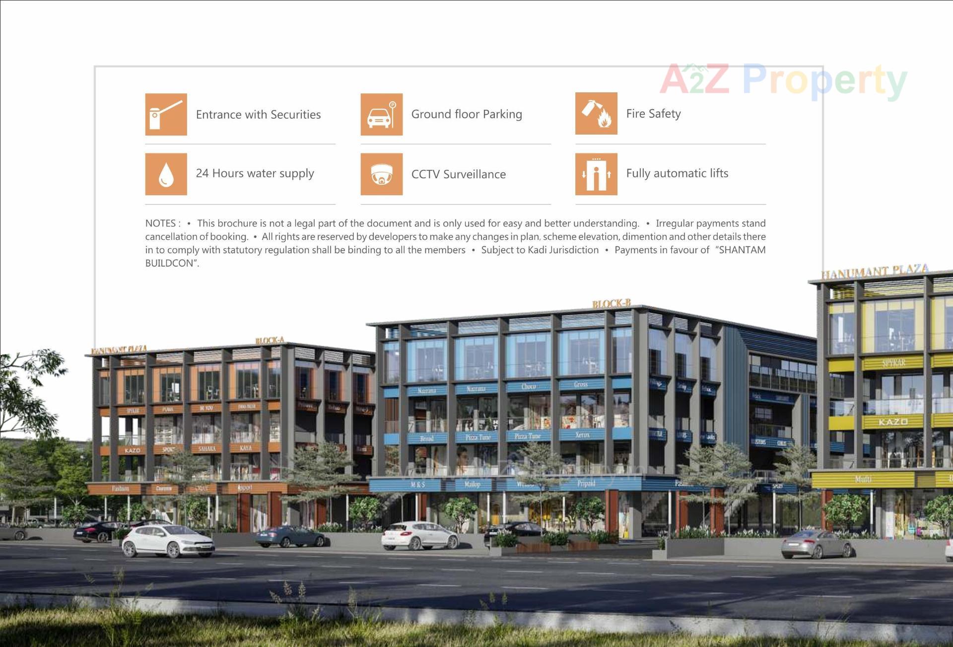 3D Elevation of real estate project Hanumant Plaza located at Kadi, Mehsana, Gujarat