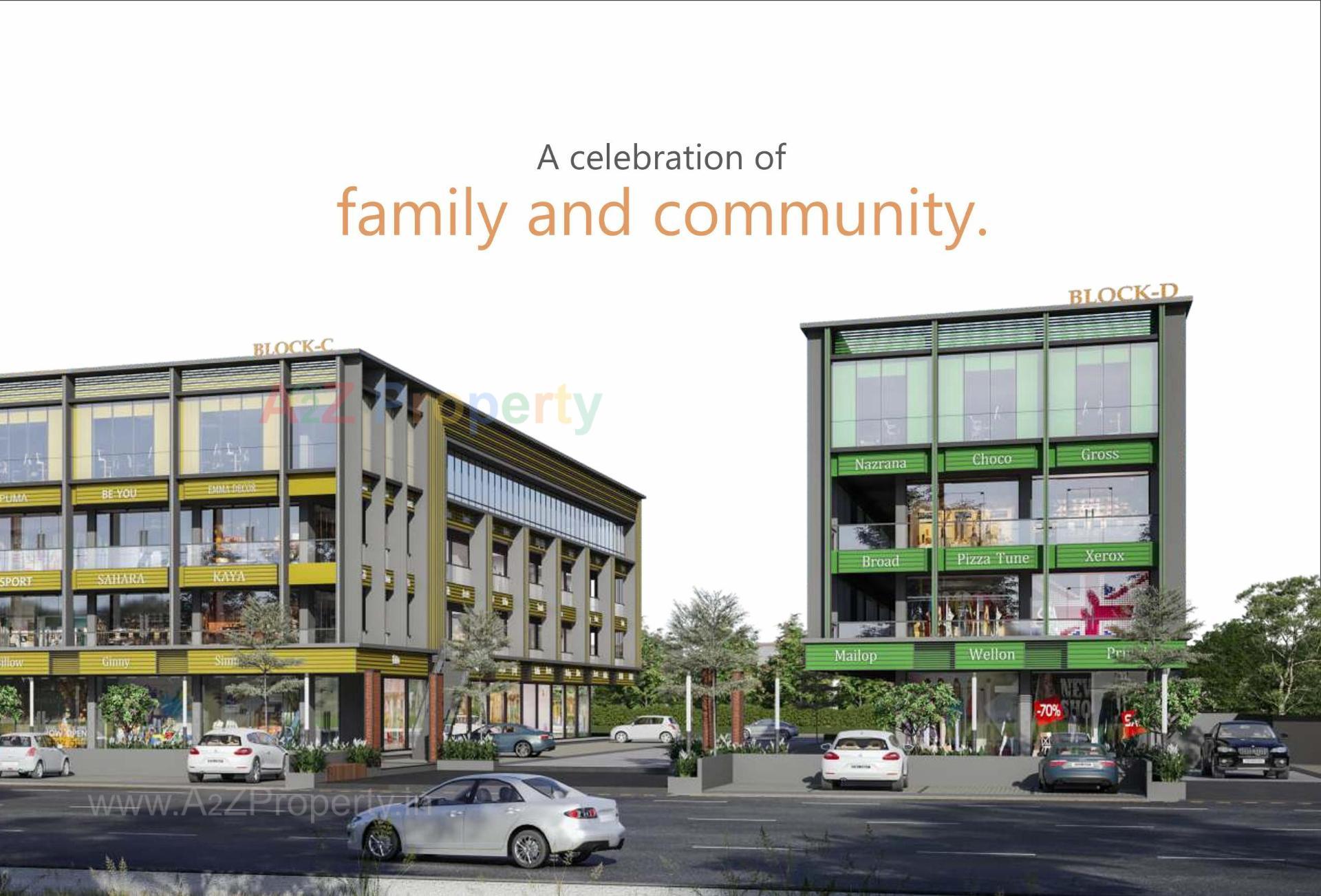 3D Elevation of real estate project Hanumant Plaza located at Kadi, Mehsana, Gujarat