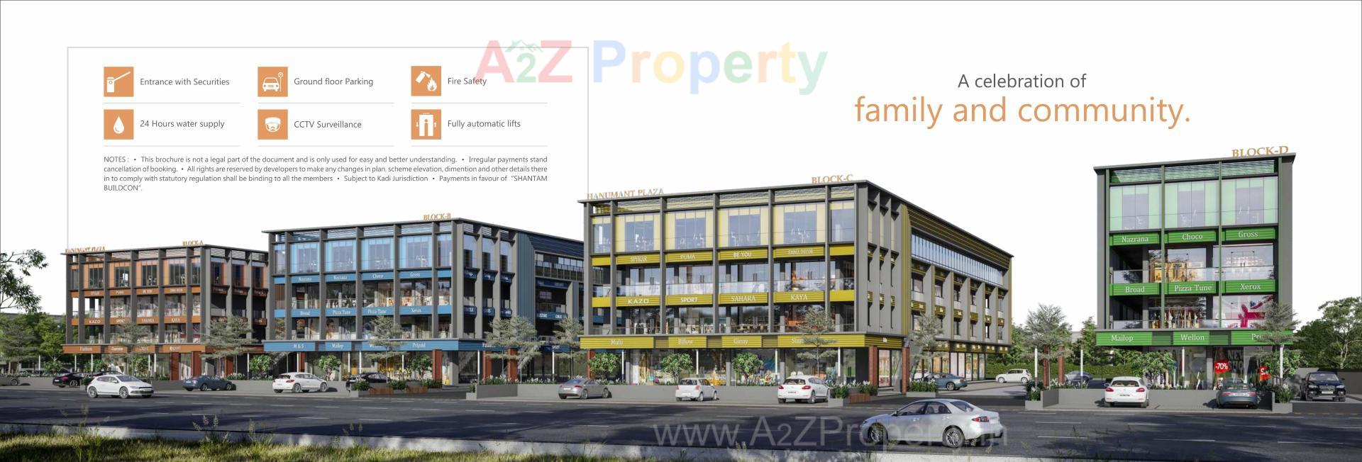 3D Elevation of real estate project Hanumant Plaza located at Kadi, Mehsana, Gujarat