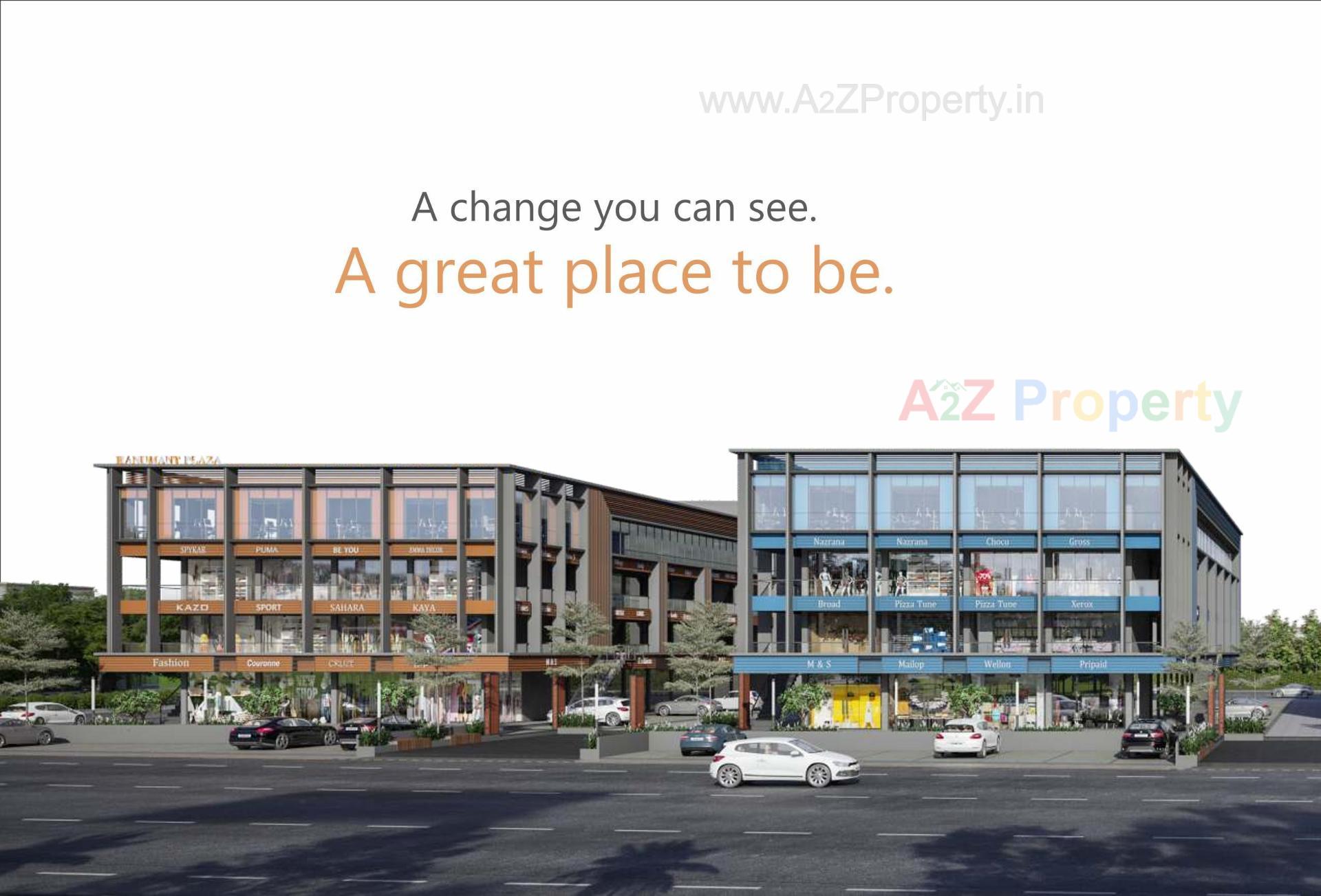 3D Elevation of real estate project Hanumant Plaza located at Kadi, Mehsana, Gujarat