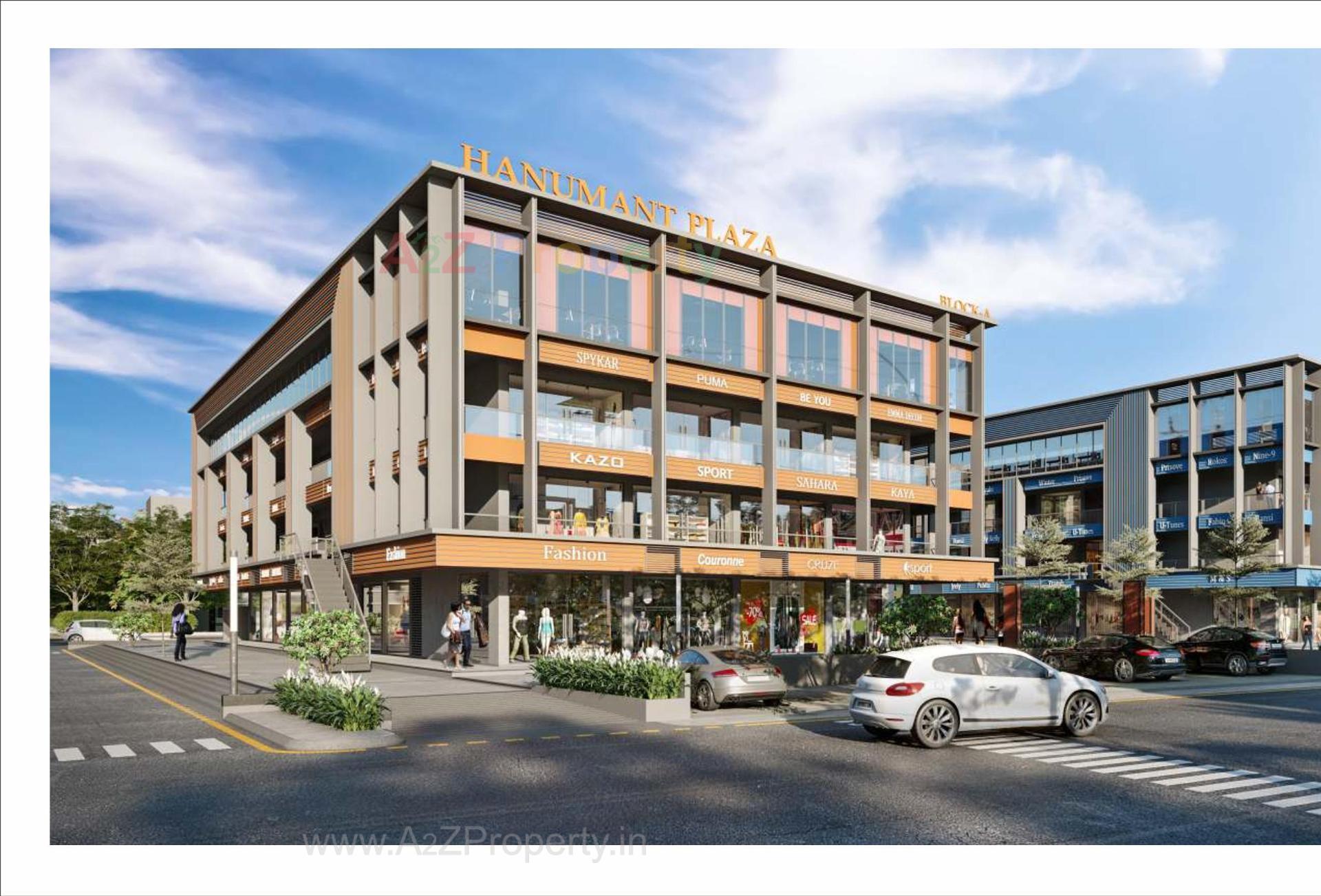 3D Elevation of real estate project Hanumant Plaza located at Kadi, Mehsana, Gujarat