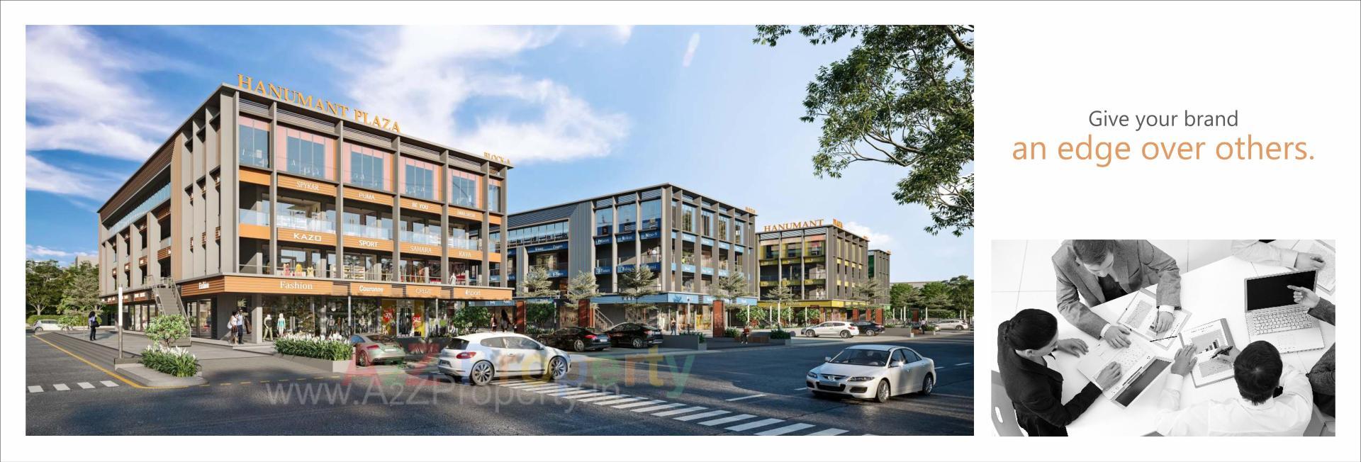 3D Elevation of real estate project Hanumant Plaza located at Kadi, Mehsana, Gujarat