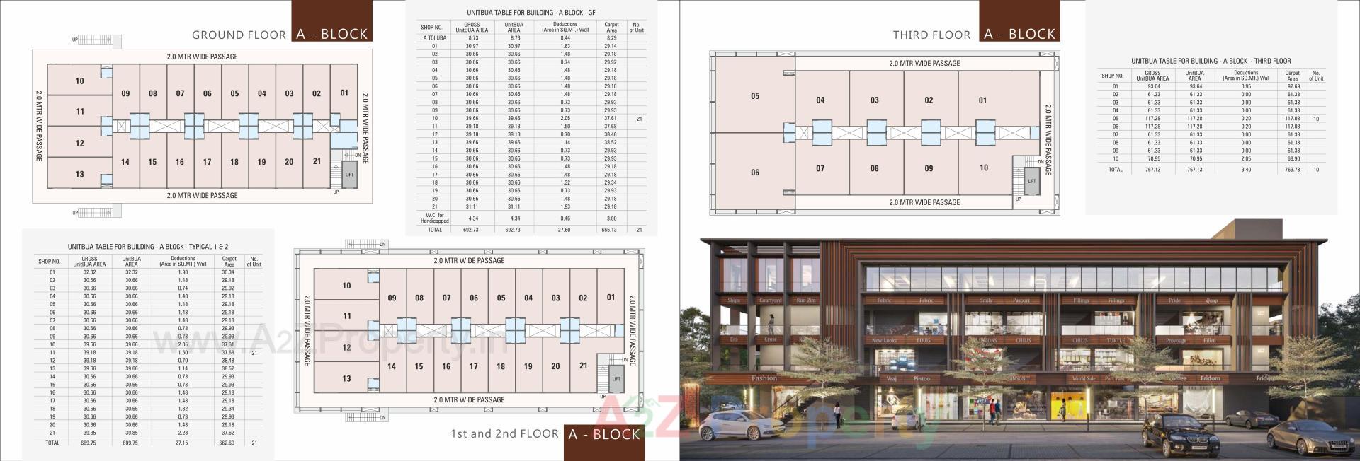 Layout of real estate project Hanumant Plaza located at Kadi, Mehsana, Gujarat