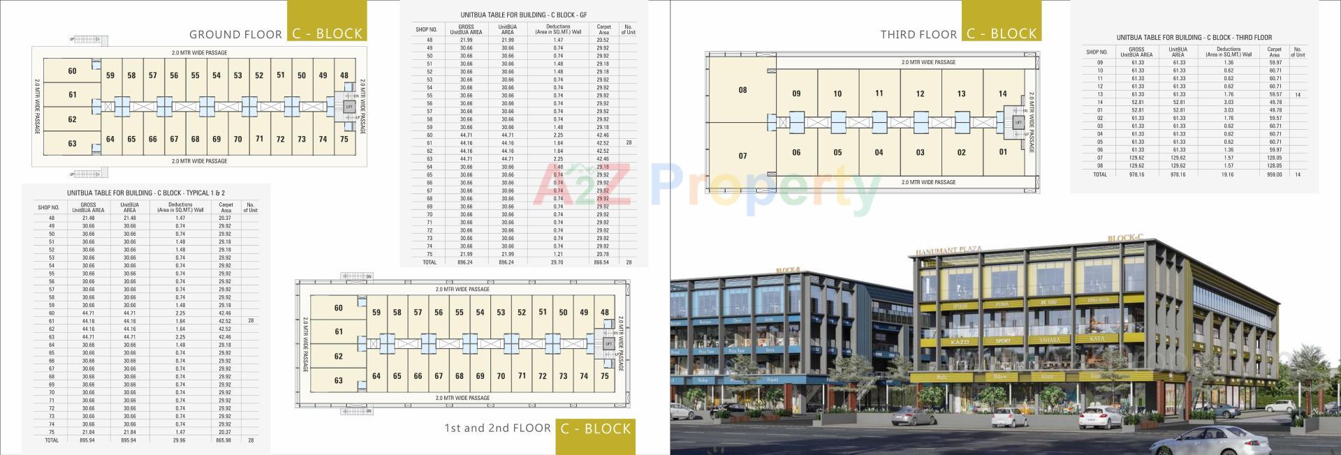 Layout of real estate project Hanumant Plaza located at Kadi, Mehsana, Gujarat