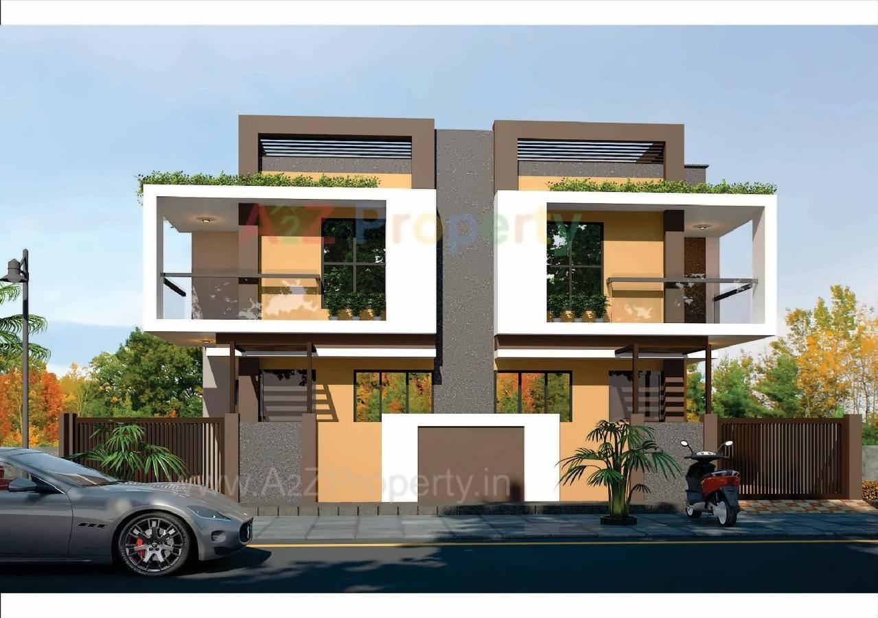 3D Elevation of real estate project Harsiddhi Bunglows located at Mehsana, Mehsana, Gujarat
