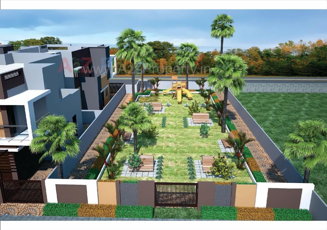 3D Elevation of real estate project Harsiddhi Bunglows located at Mehsana, Mehsana, Gujarat