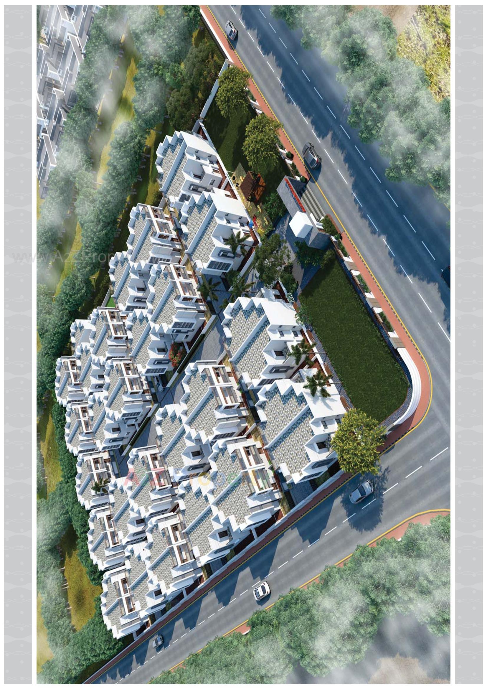 3D Elevation of real estate project Harsiddhi Palace located at Kadi, Mehsana, Gujarat