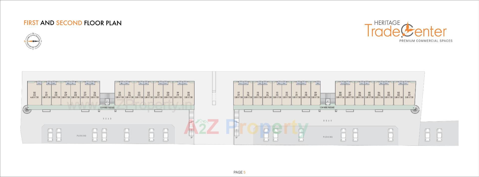 Layout of real estate project Heritage Trade Center located at Opp. Navi School , Kada Road, Visnagar, Mehsana, Gujarat