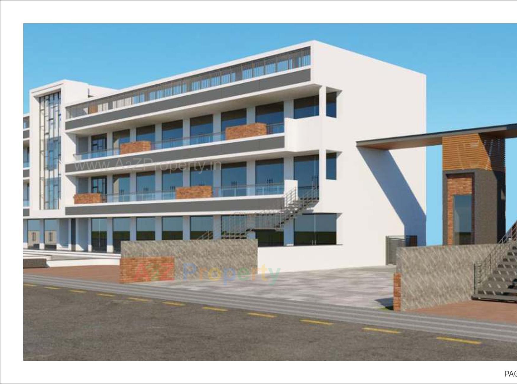 3D Elevation of real estate project Heritage Trade Center located at Opp. Navi School , Kada Road, Visnagar, Mehsana, Gujarat