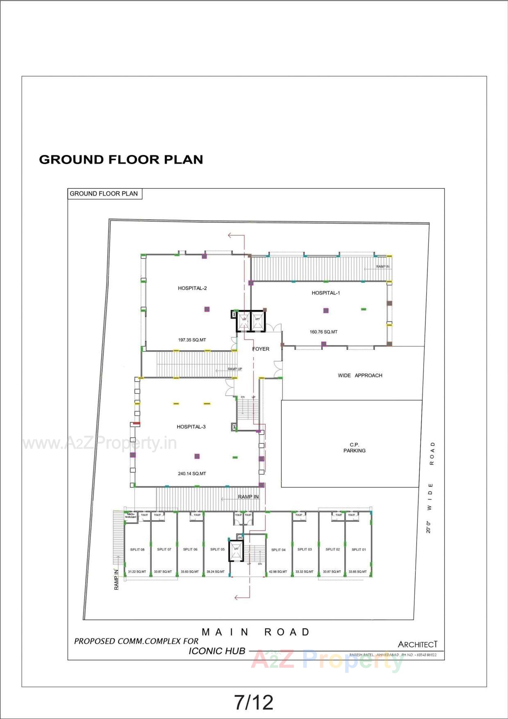 Layout of real estate project Iconic Hub located at Mahesana, Mehsana, Gujarat