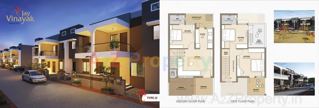 Layout of real estate project Jay Vinayak City located at Kadi, Mehsana, Gujarat