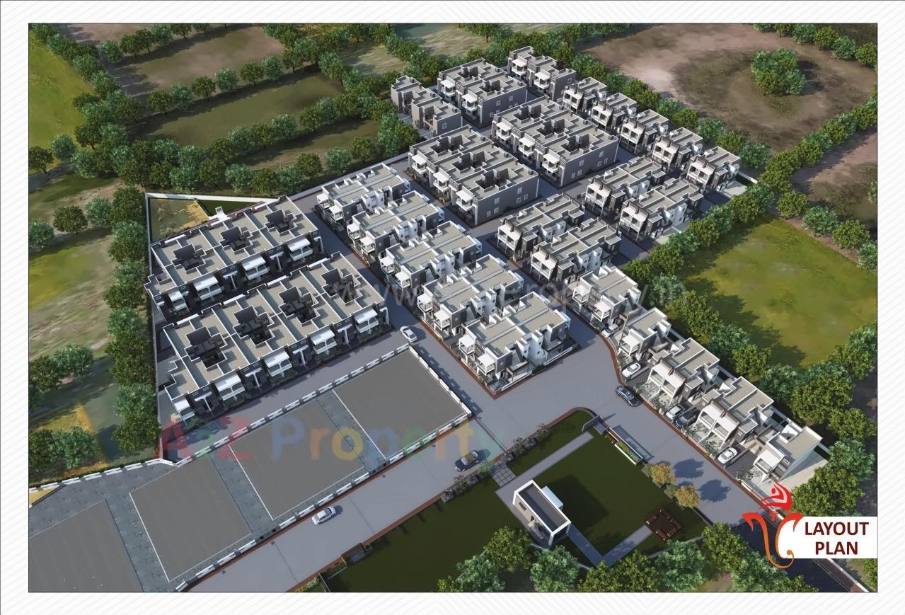 3D Elevation of real estate project Jay Vinayak City located at Kadi, Mehsana, Gujarat