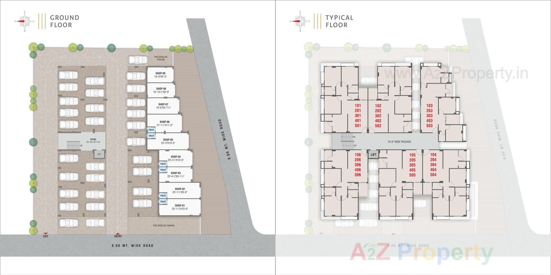 Layout of real estate project Jay Vinayak Heights located at Kadi, Mehsana, Gujarat